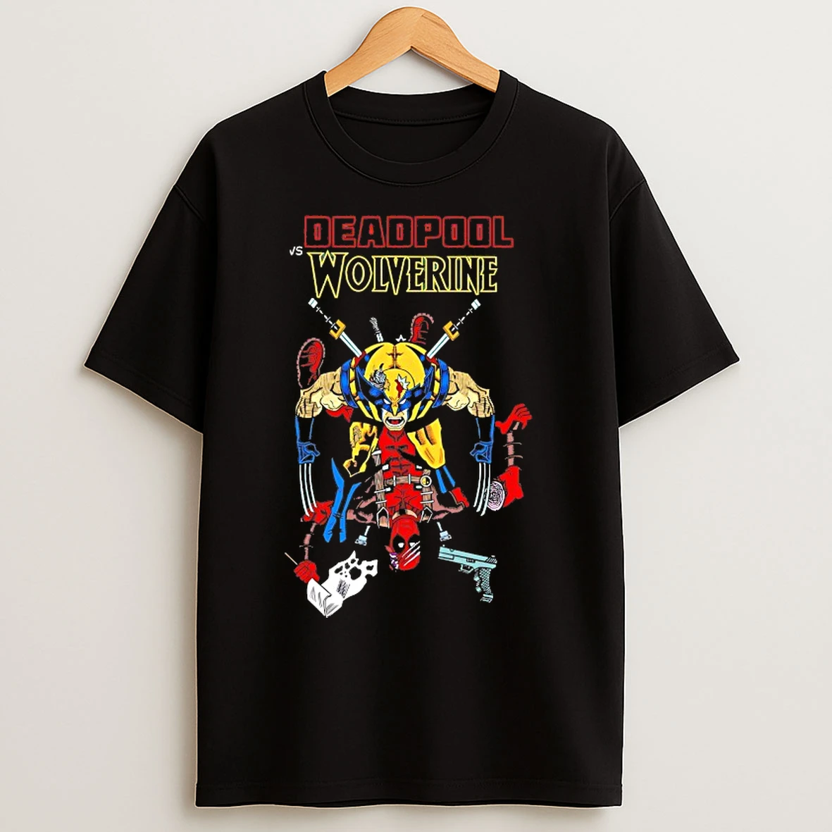 Classic Deadpool Vs Wolverine Marvel Comics T Shirts