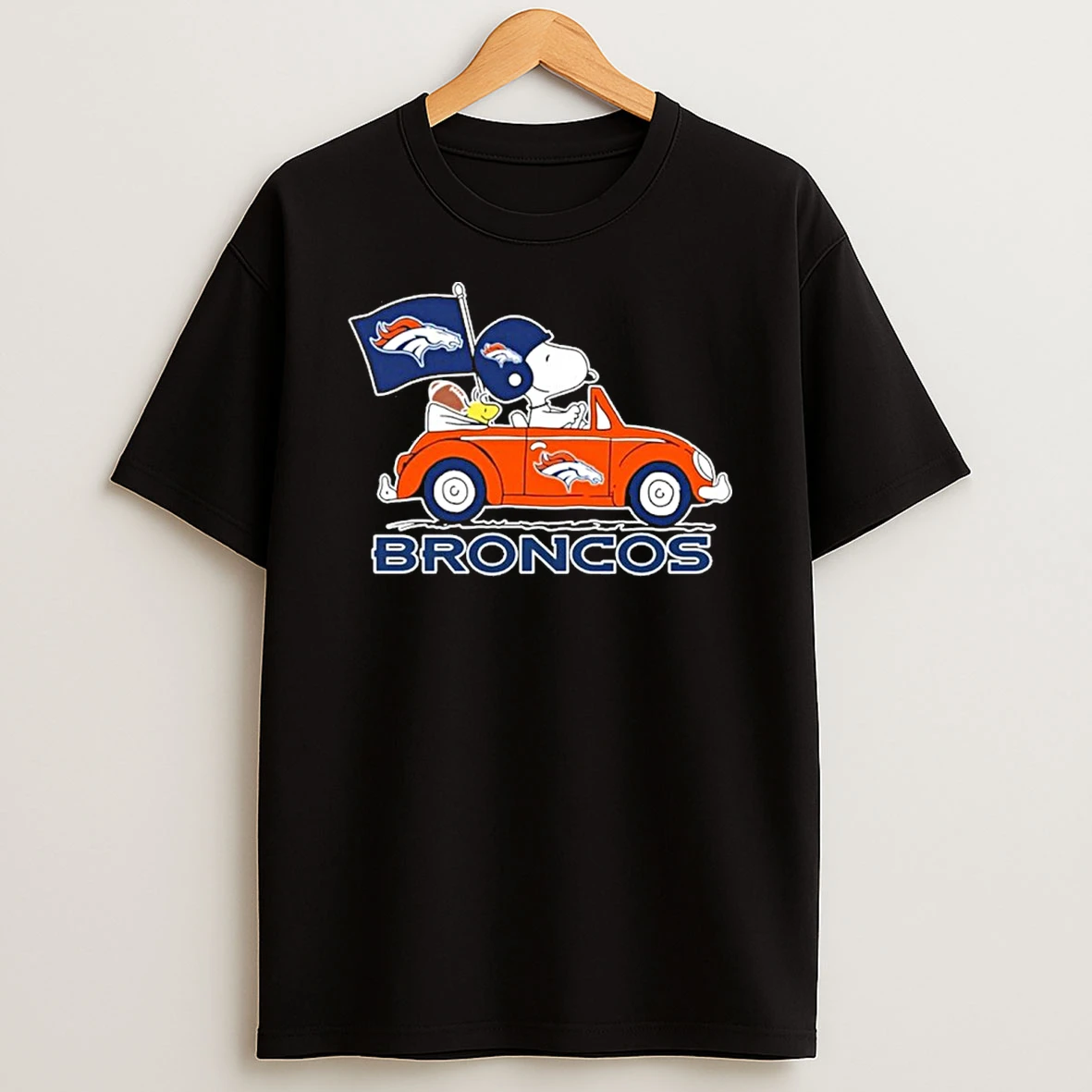 Classic Denver Broncos Football X Snoopy Drive Car T Shirts
