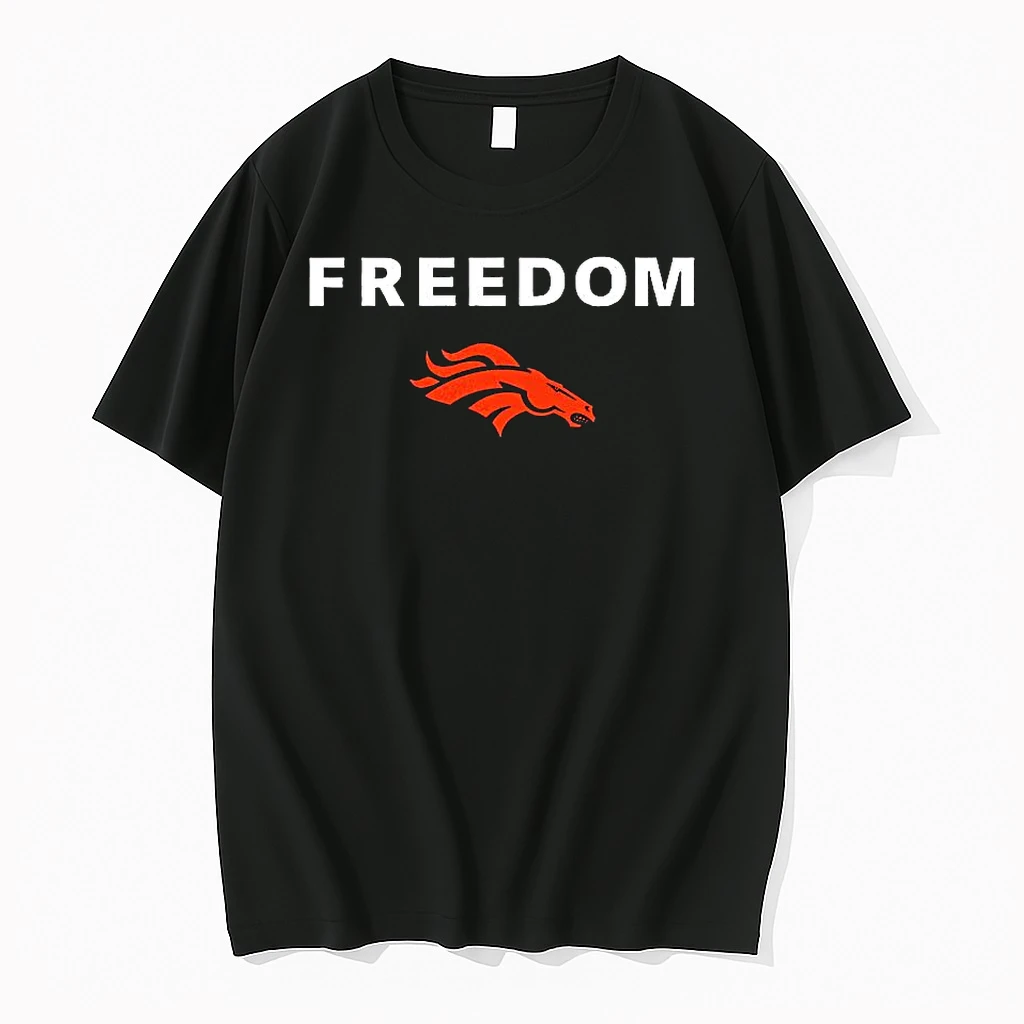 Classic Denver Broncos Football Freedom Logo T Shirts
