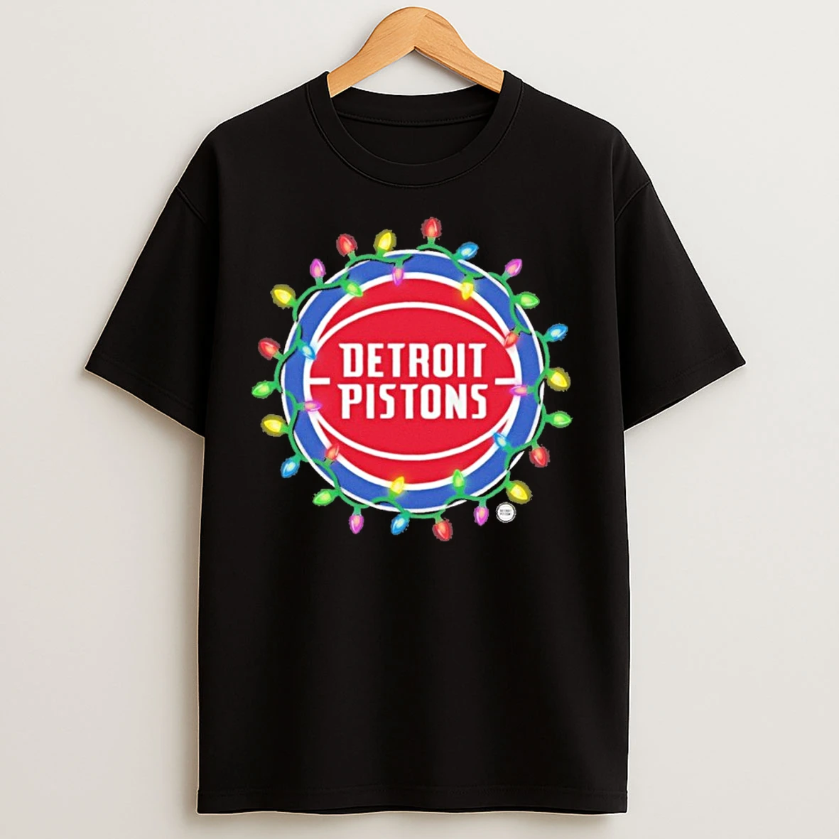 Classic Detroit Pistons Logo Light Christmas T Shirts