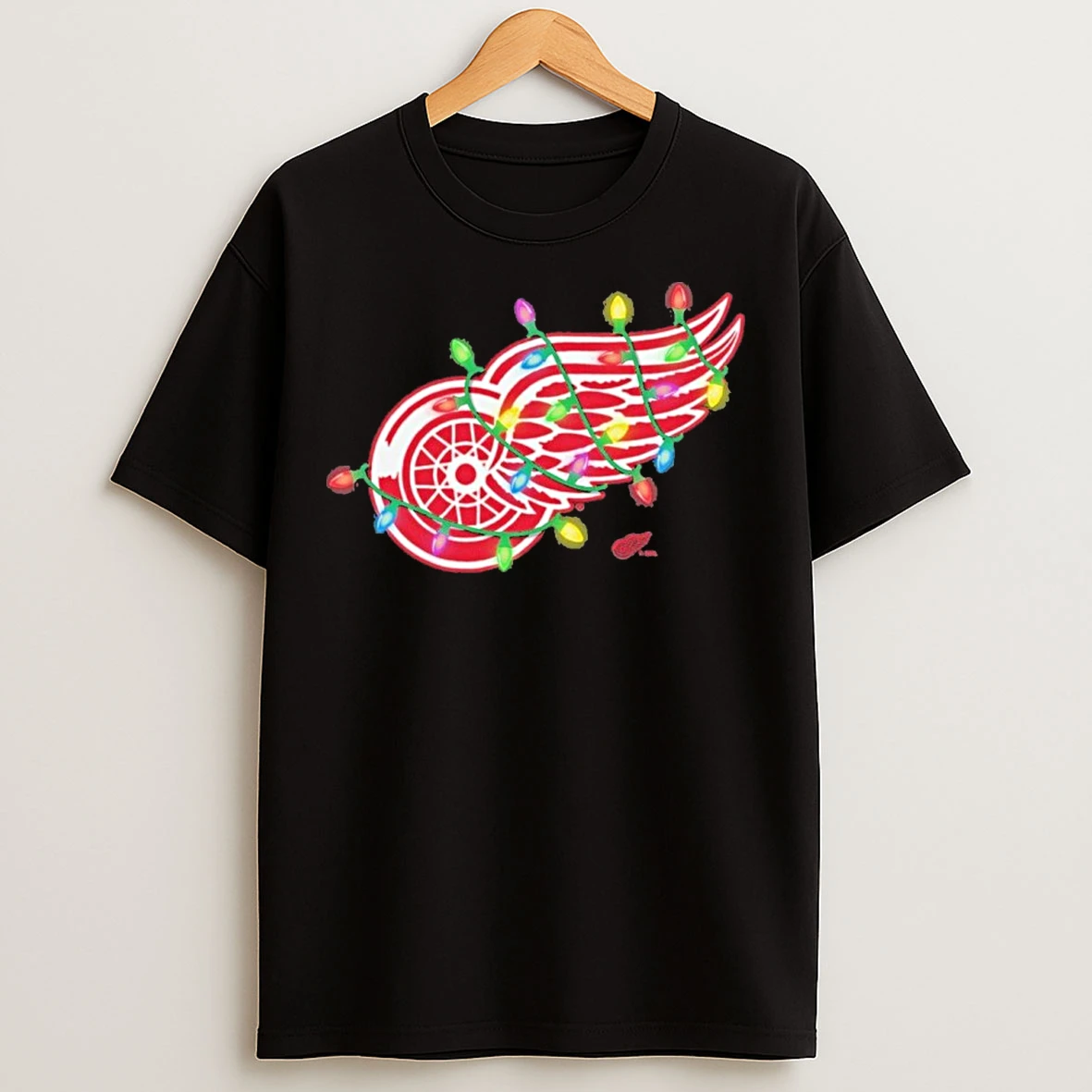 Classic Detroit Red Wings Logo Lights Christmas T Shirts