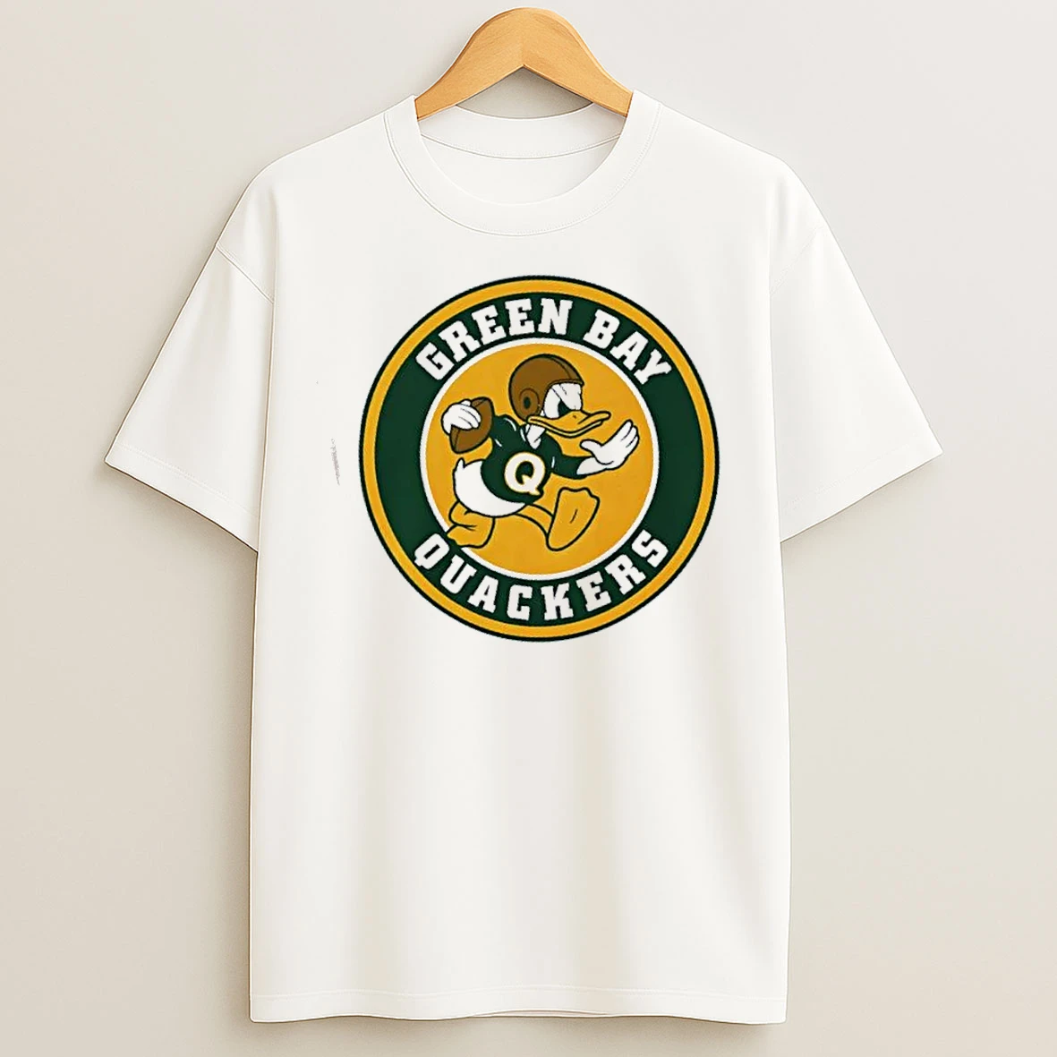 Classic Disney Green Bay Quackers Pro Football Spoof T Shirts