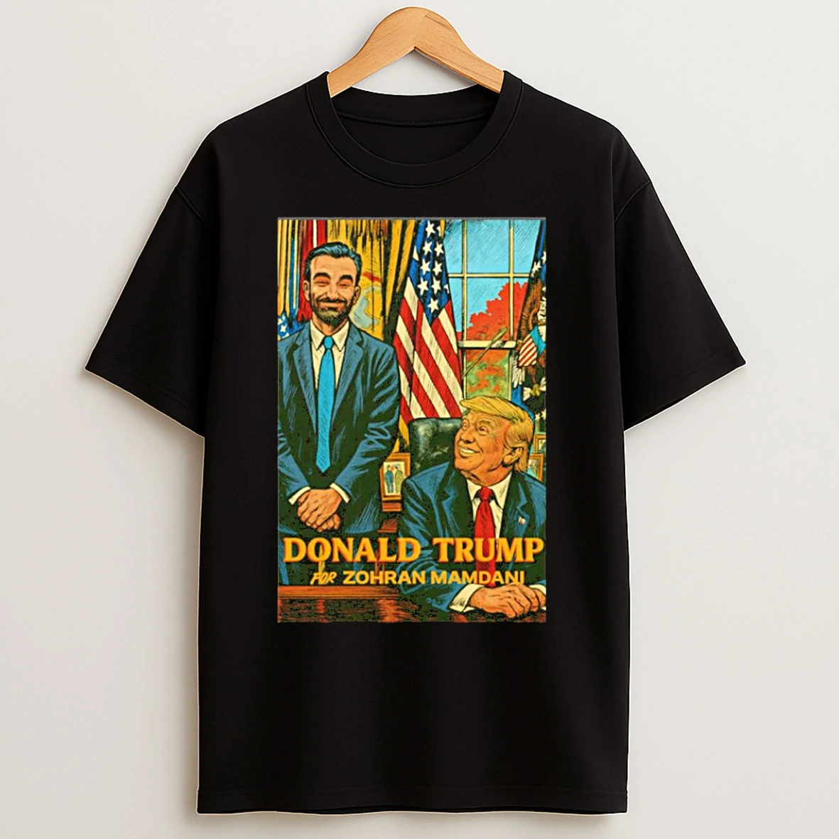 Classic Donald Trump For Zohran Mamdani 2025 Paint T Shirts