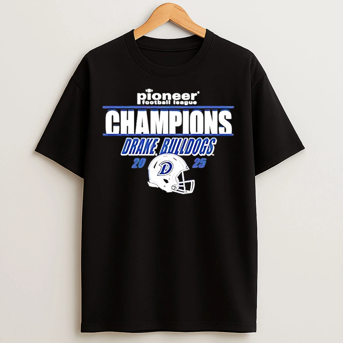 Classic Drake Bulldogs 2025 Pfl Champions Helmets T Shirts