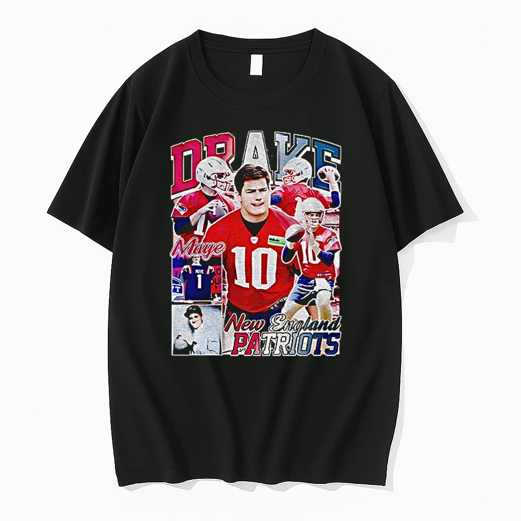 Classic Drake Maye New England Patriots Nfl Football Collage Graphic T Shirts