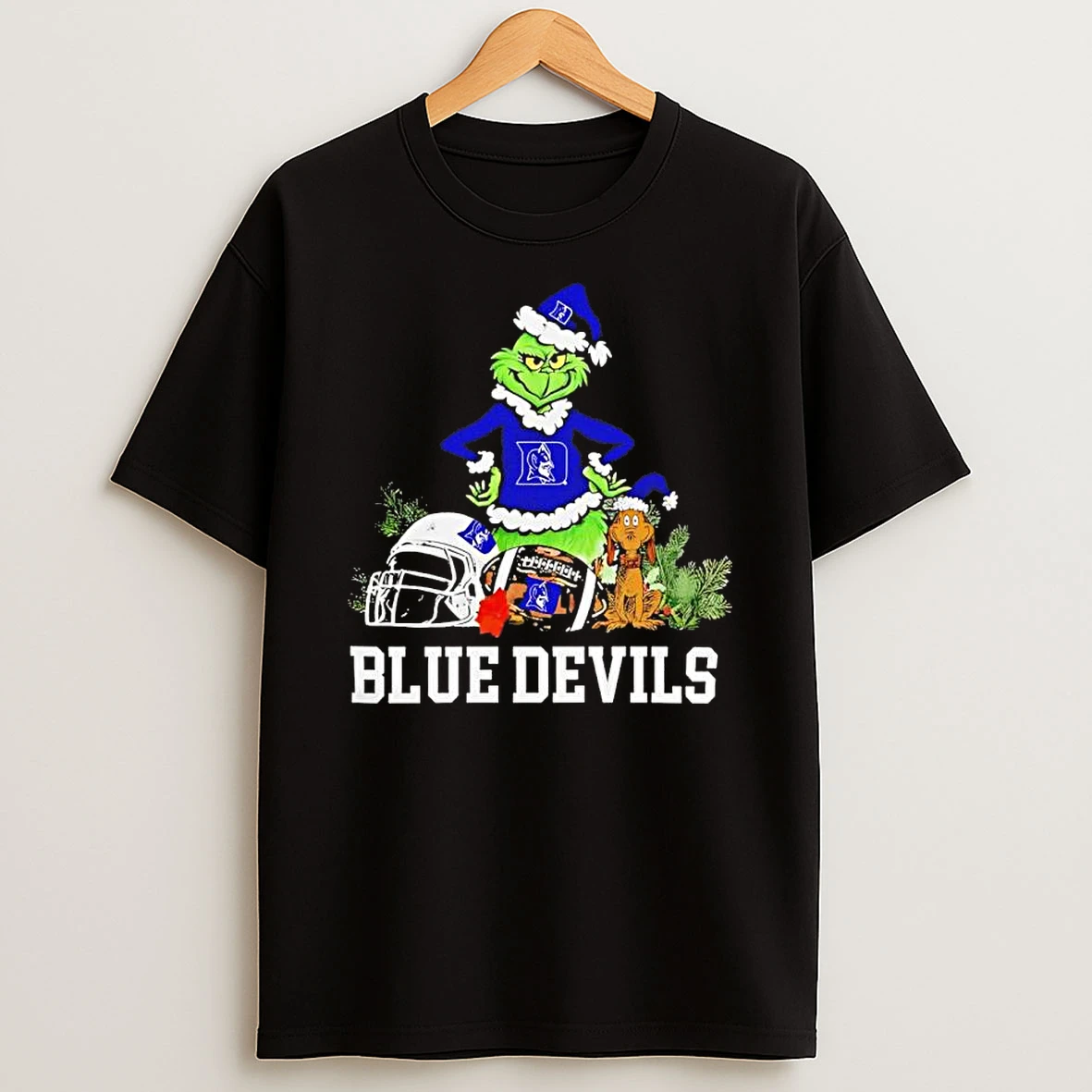 Classic Duke Blue Devils The Grinch And Max Helmet Christmas 2025 T Shirts