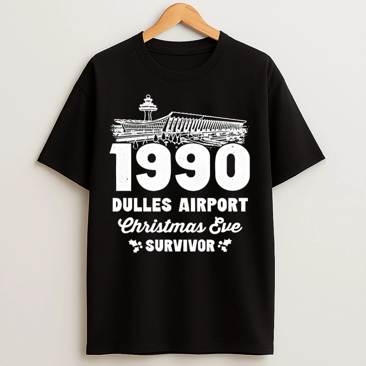 Classic Dulles Airport Christmas Eve Survivor 1990 Vintage T Shirts