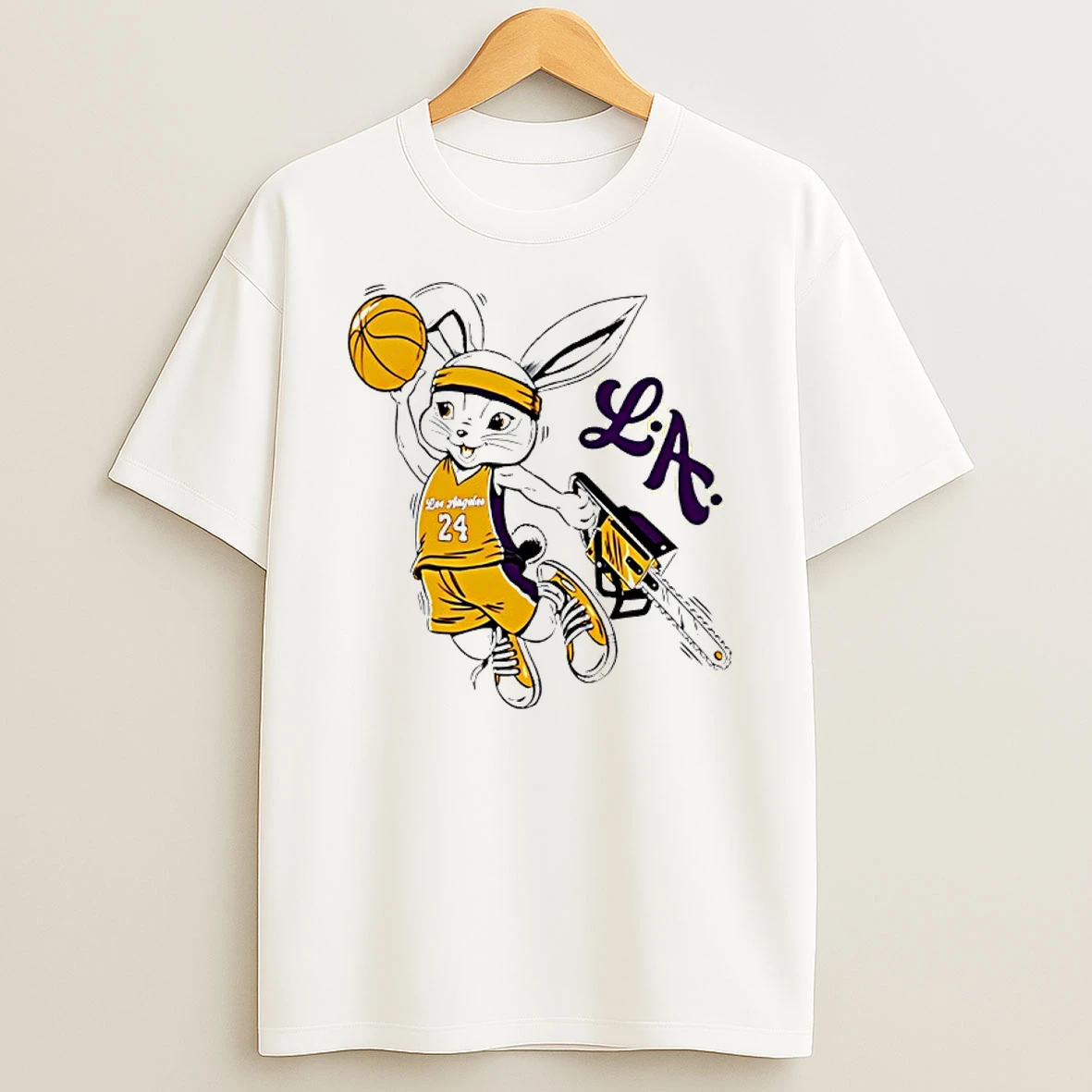 Classic Dunking Rabbit Los Angeles Dodgers Player T Shirts
