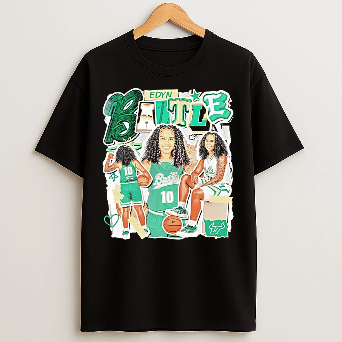 Classic Edyn Battle Usf Ncaa South Florida Bulls Womens Basketball T Shirts
