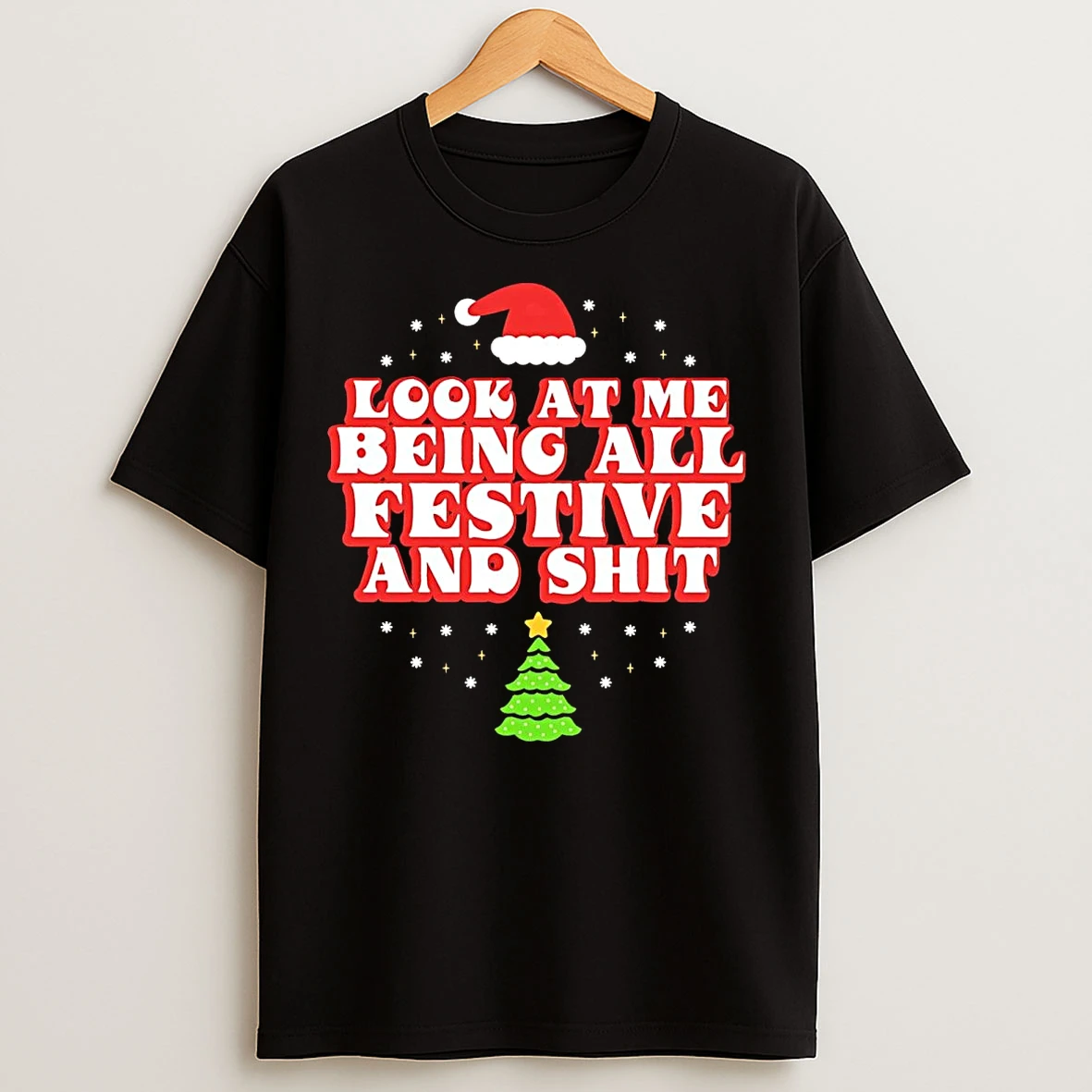Classic Elf Look At Me Being All Festive Skeleton And Shit Christmas Sweat T Shirts