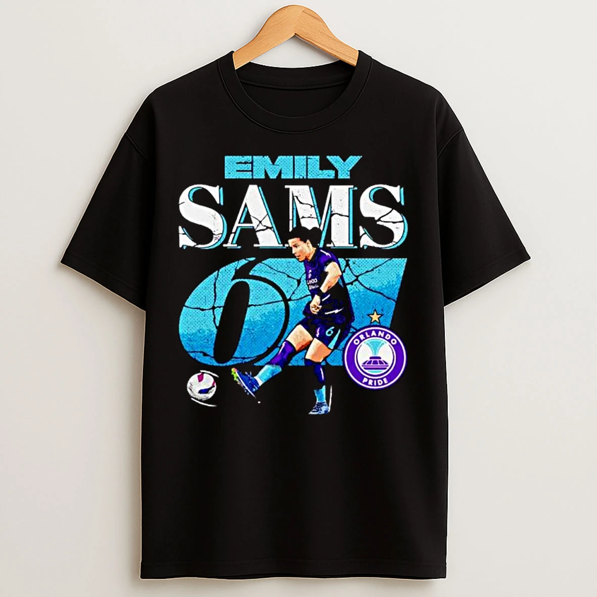 Classic Emily Sams Orlando Pride Cracked Number Ornaments T Shirts