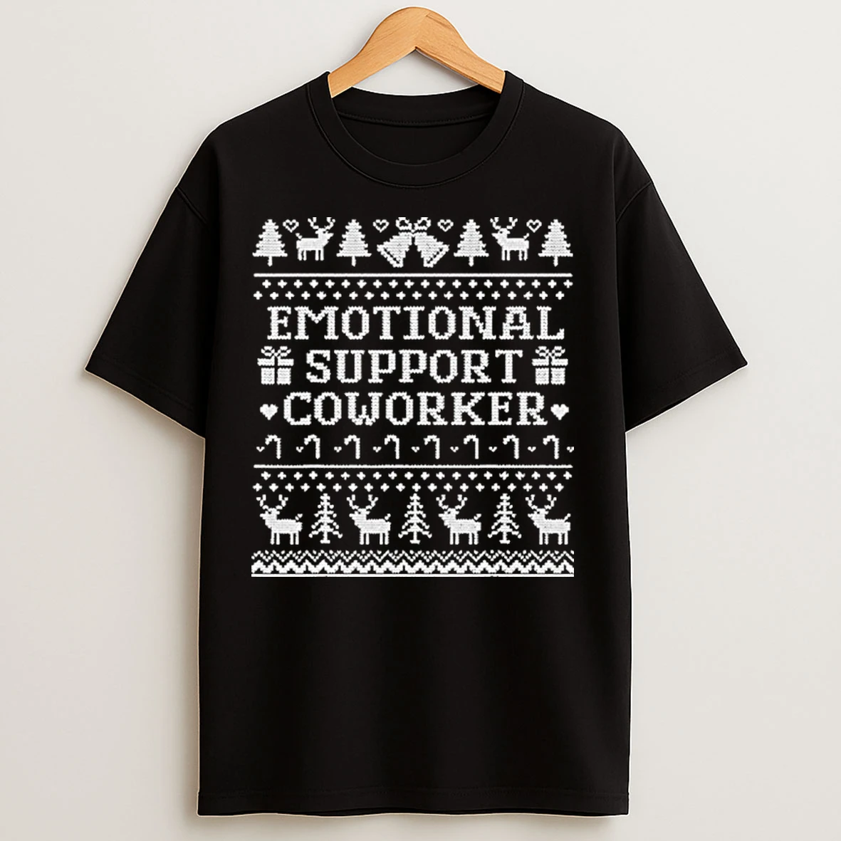 Classic Emotional Support Coworker Christmas T Shirts