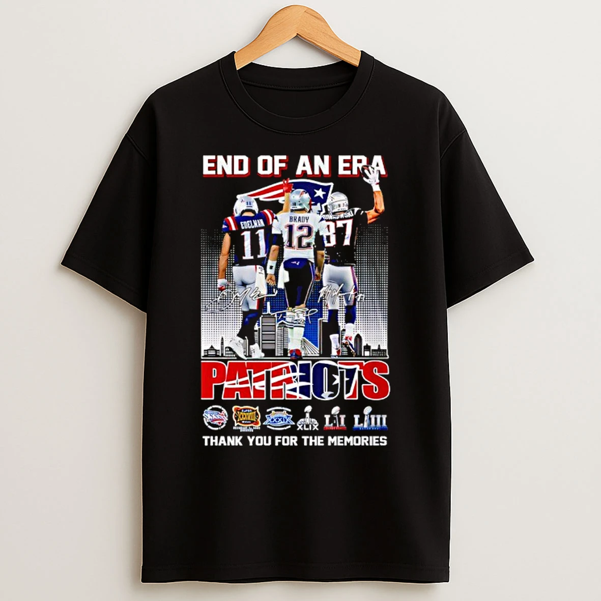 Classic End Of An Era New England Patriots Thank You For The Memories Signatures T Shirts