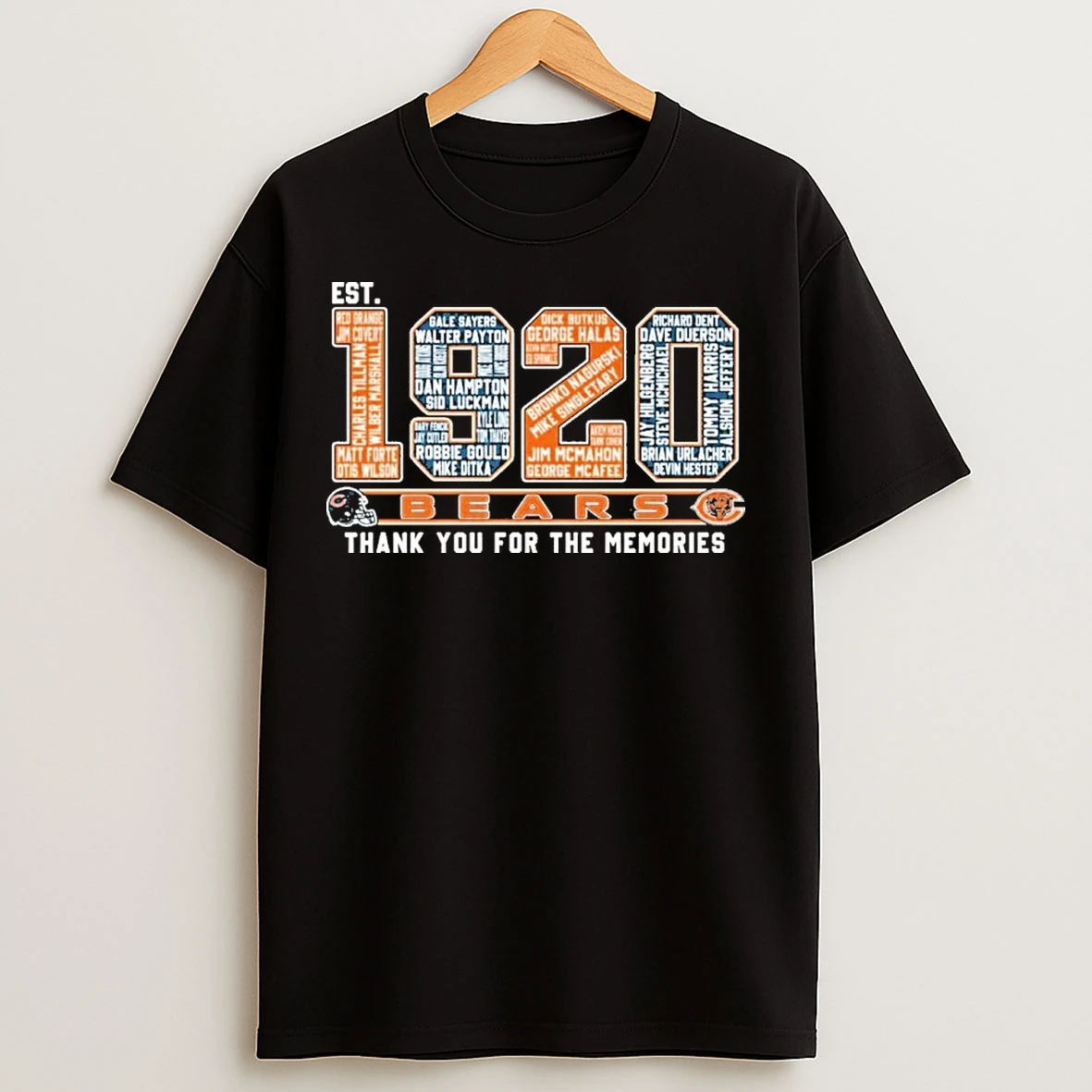 Classic Est 1920 Bears Thank You For The Memories T Shirts