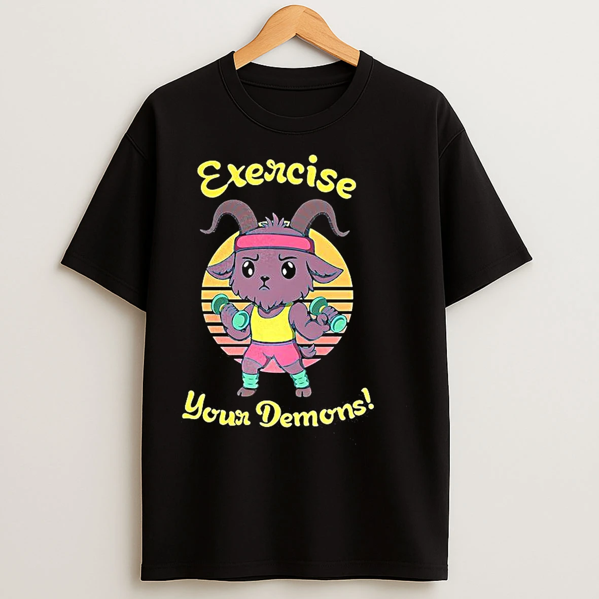 Classic Exercise Your Demons Goat Vintgae T Shirts
