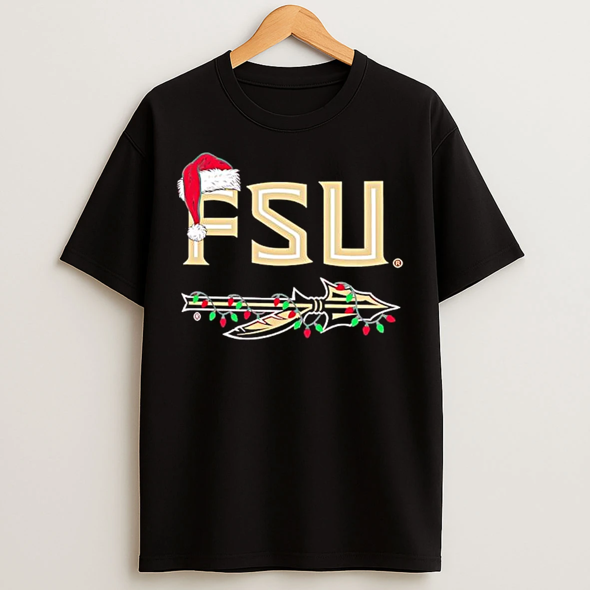 Classic Fsu Florida State University Spear Christmas Lights T Shirts