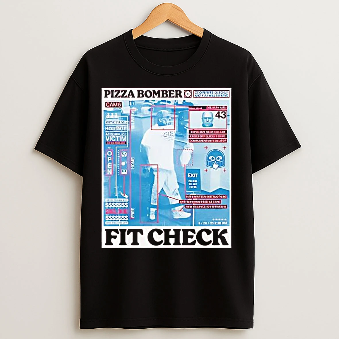 Classic Faceless X Podawful Pizza Bomber Fit Check T Shirts