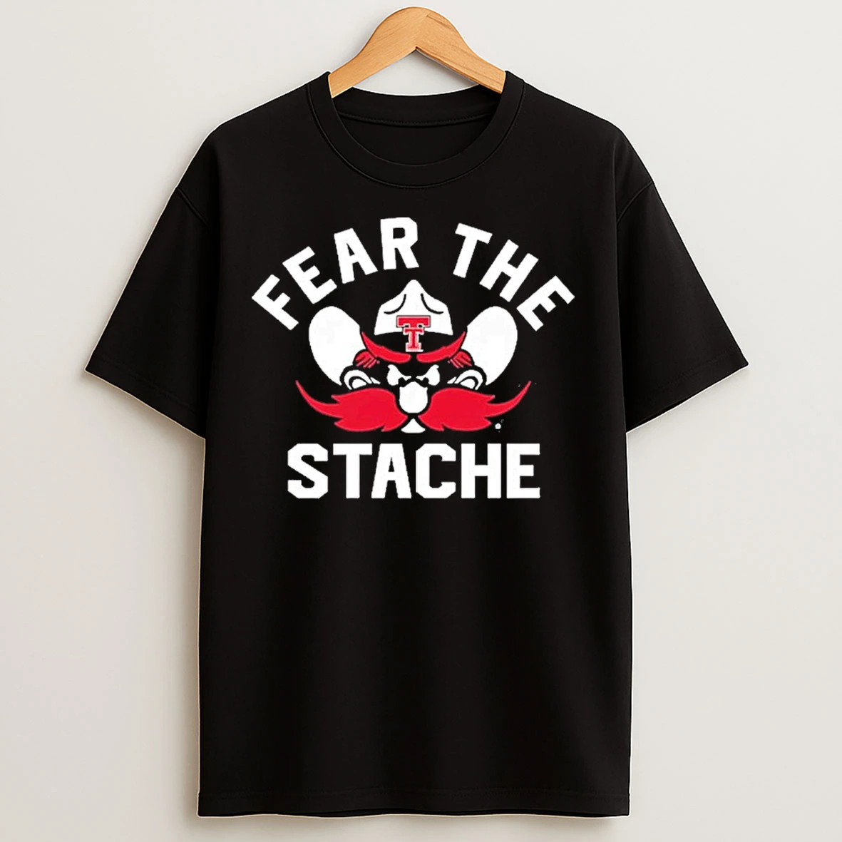 Classic Fear The Stache Texas Tech Football T Shirts