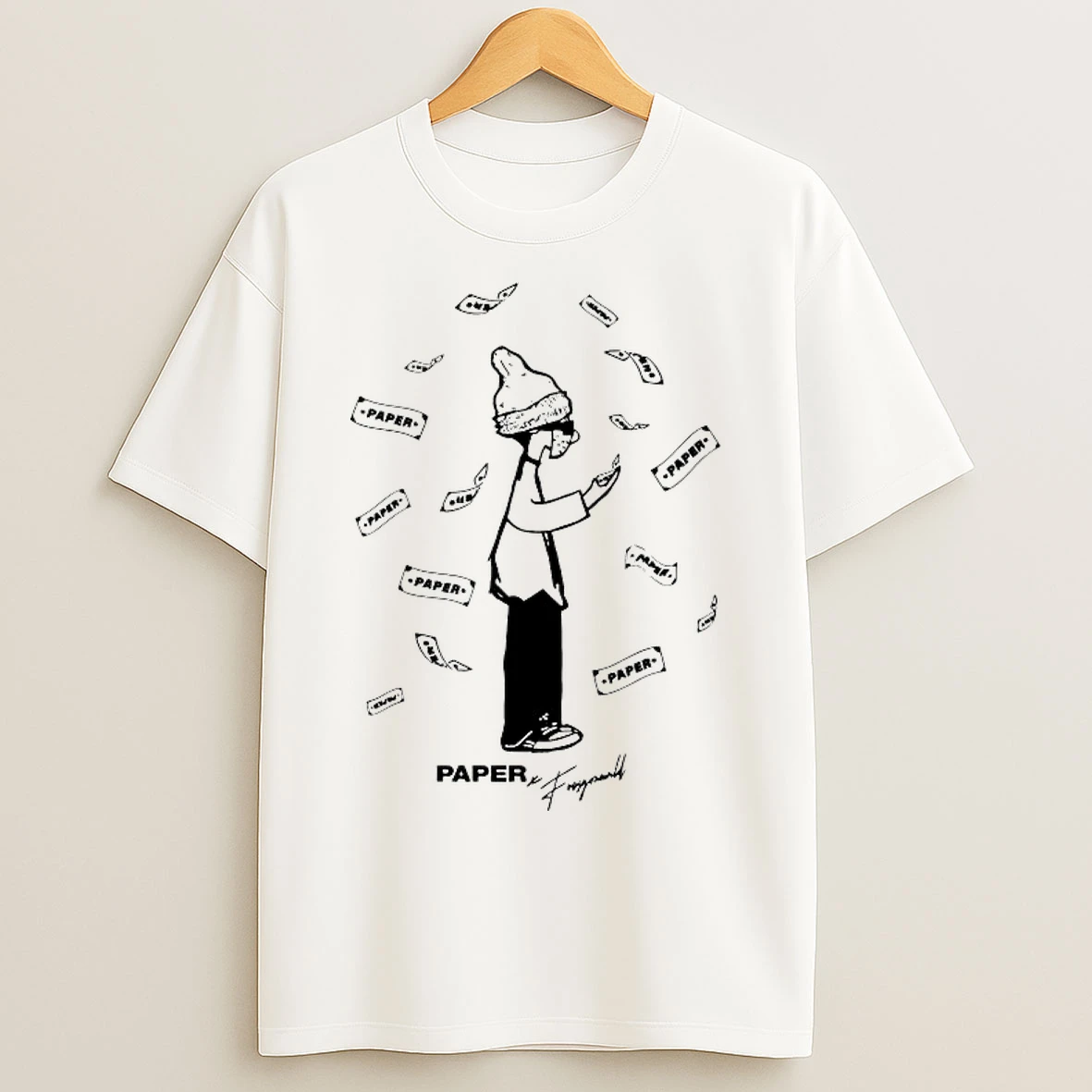 Classic Foos Get Paper White T Shirts