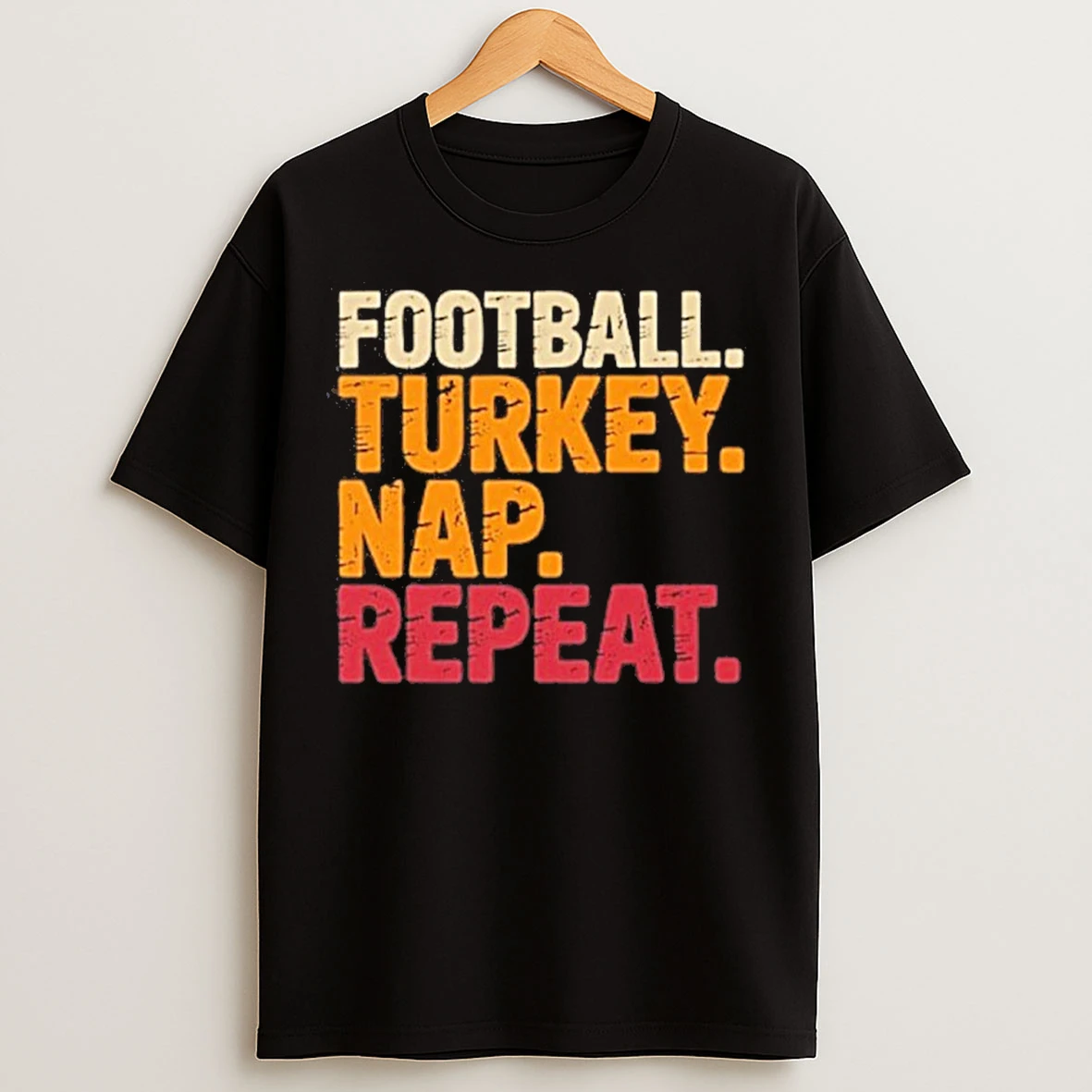 Classic Football Turkey Nap Repeat Funny Thanksgiving T Shirts
