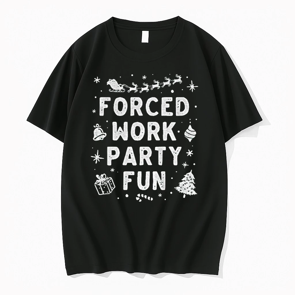 Classic Forced Work Party Fun Merry Christmas T Shirts