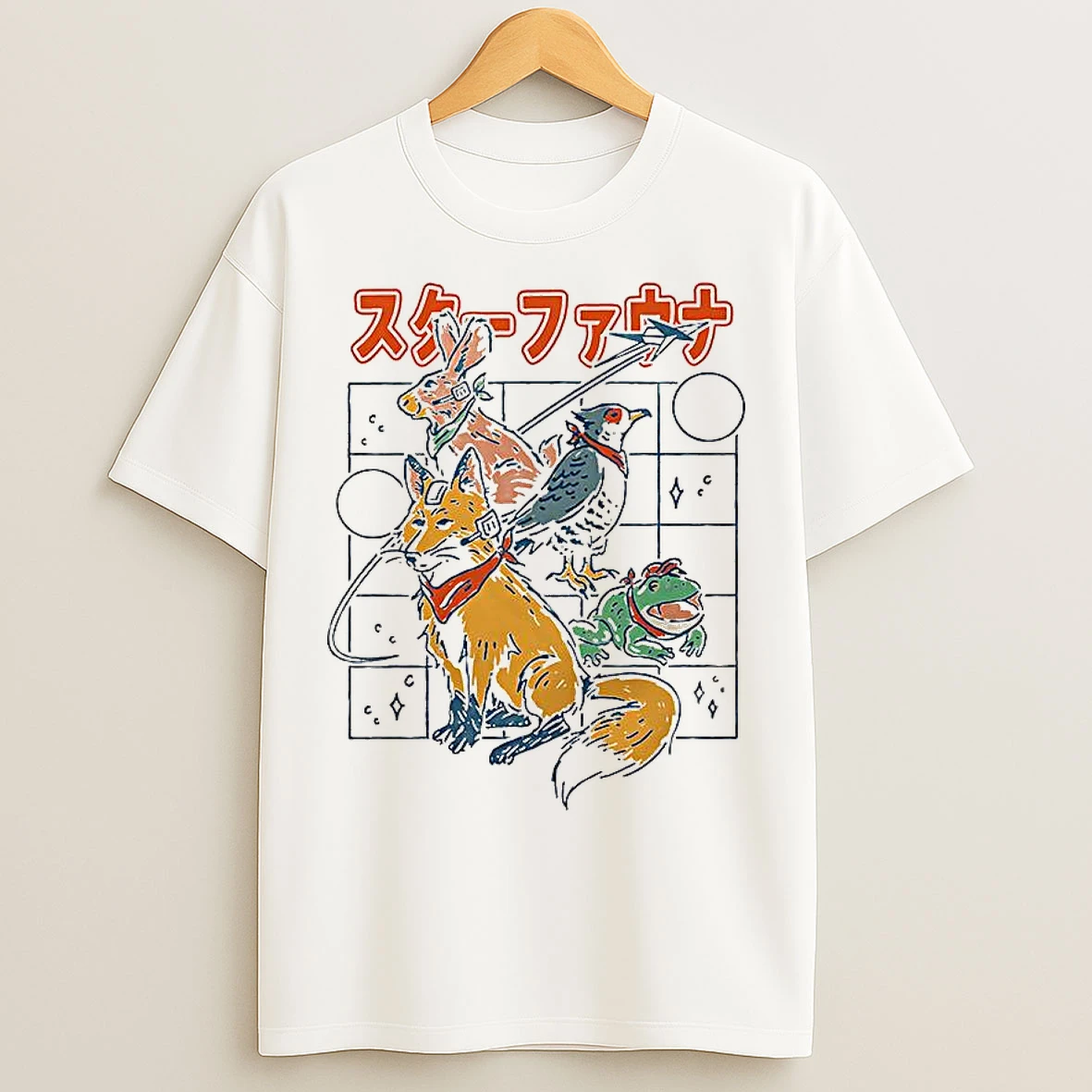 Classic Fox Mccloud Falco Lombardi Peppy Hare Slippy Toad Star Fox Sketch T Shirts