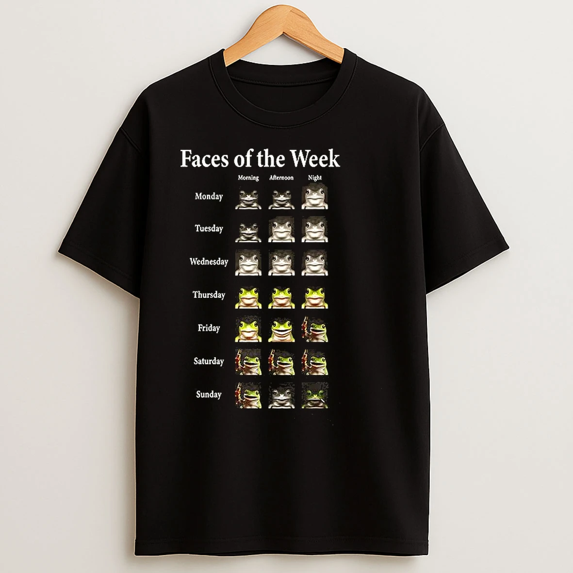 Classic Frog Faces Of The Week Meme T Shirts