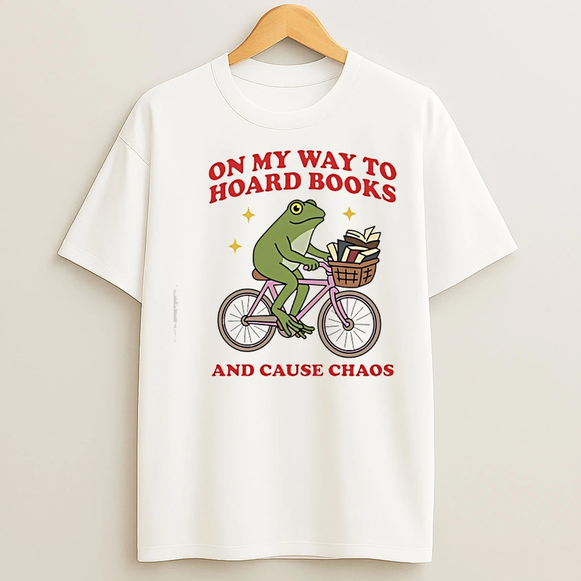 Classic Frog Riding Bicycle On Way To Hoard Books And Cause Chaos T Shirts