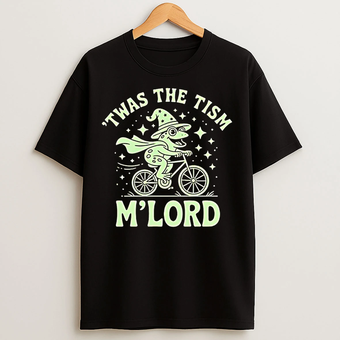Classic Frog Witch Riding Bicycle Twas The Tism Mlord My T Shirts