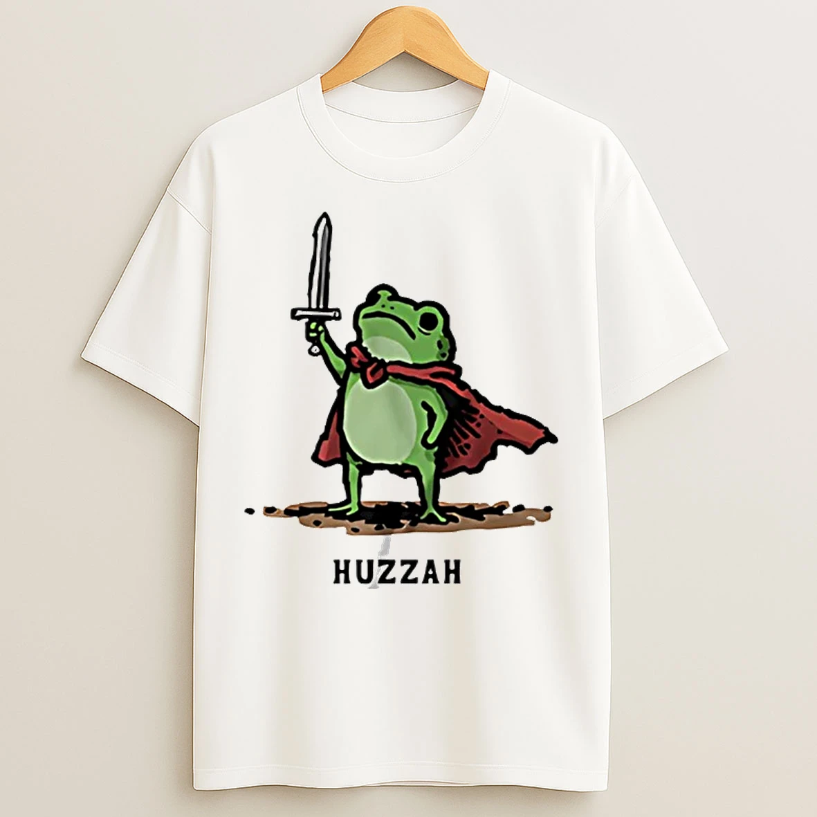 Classic Frog With Sword Huzzah T Shirts