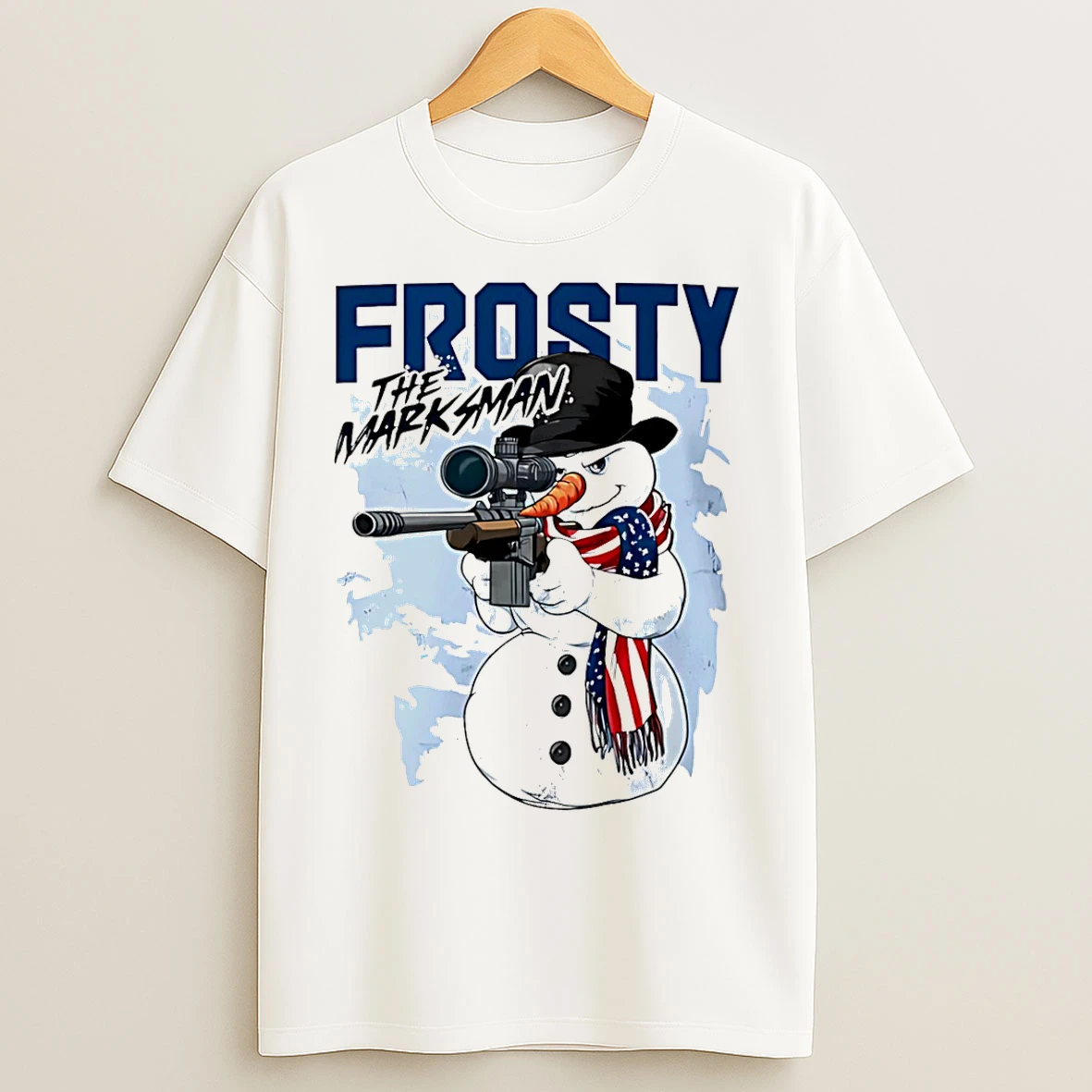 Classic Frosty The Marksman Snowman Christmas T Shirts
