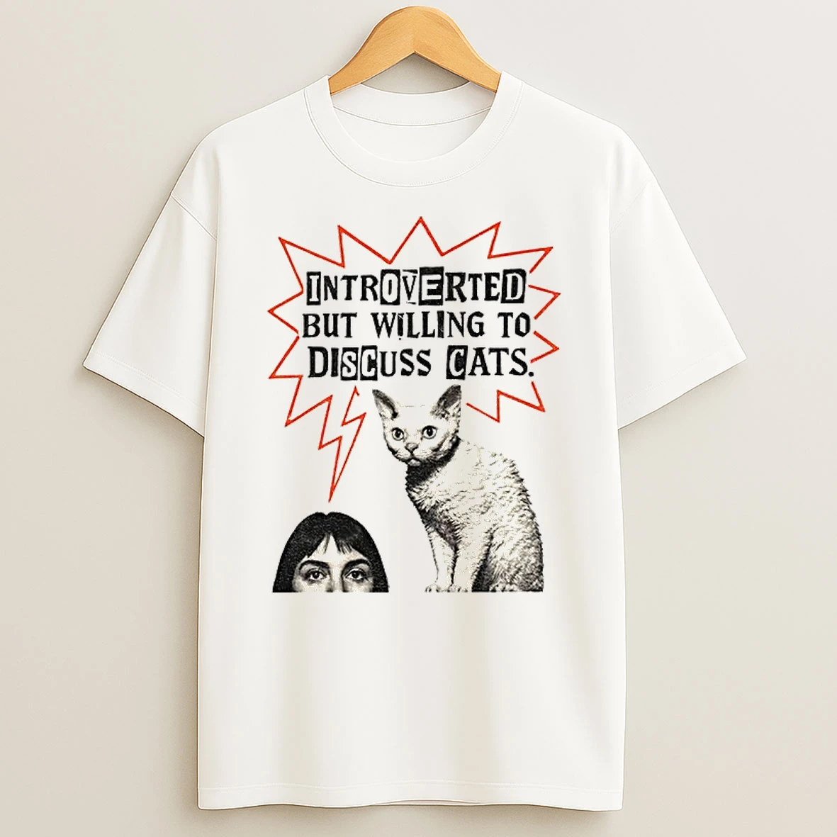 Classic Funny Cat Introverted But Willing To Discuss Cats Vintage T Shirts