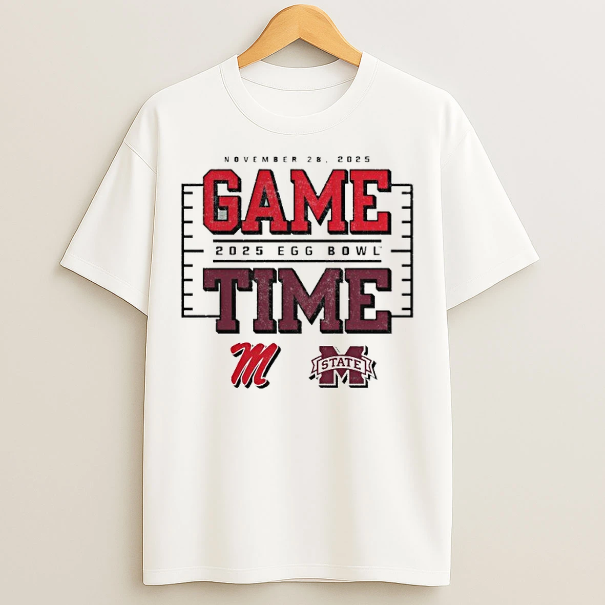 Classic Game Time Ole Miss Rebels Vs Mississippi State Bulldogs 2025 Egg Bowl Matchup T Shirts