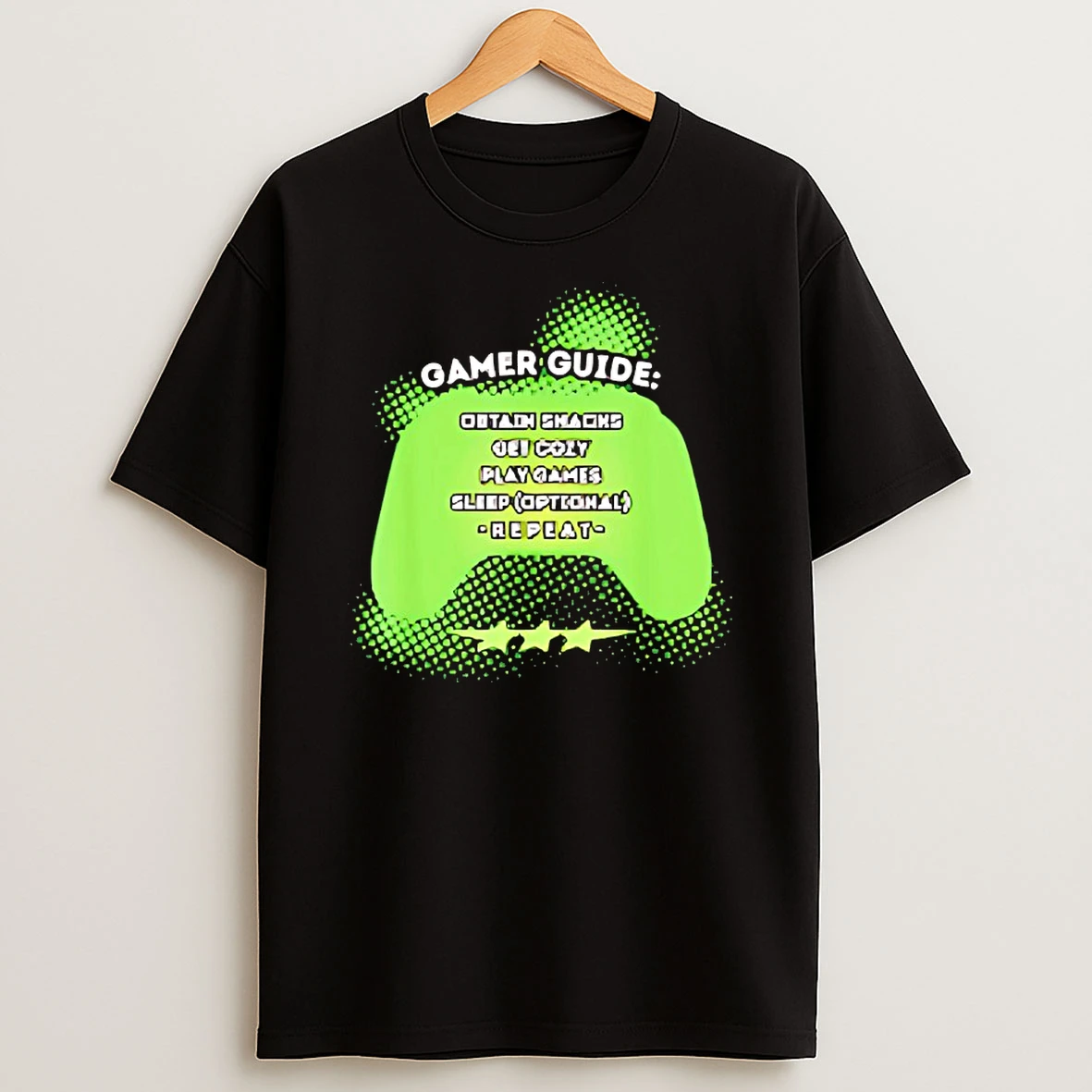 Classic Gamer Guide Obtain Snacks Get Cozy Play Games T Shirts