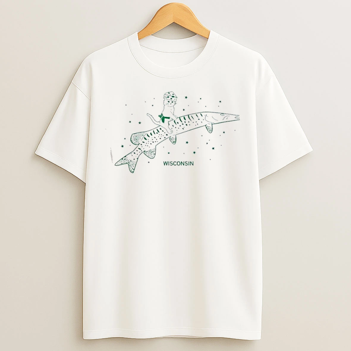 Classic Gary Riding Musky Wisconsin T Shirts