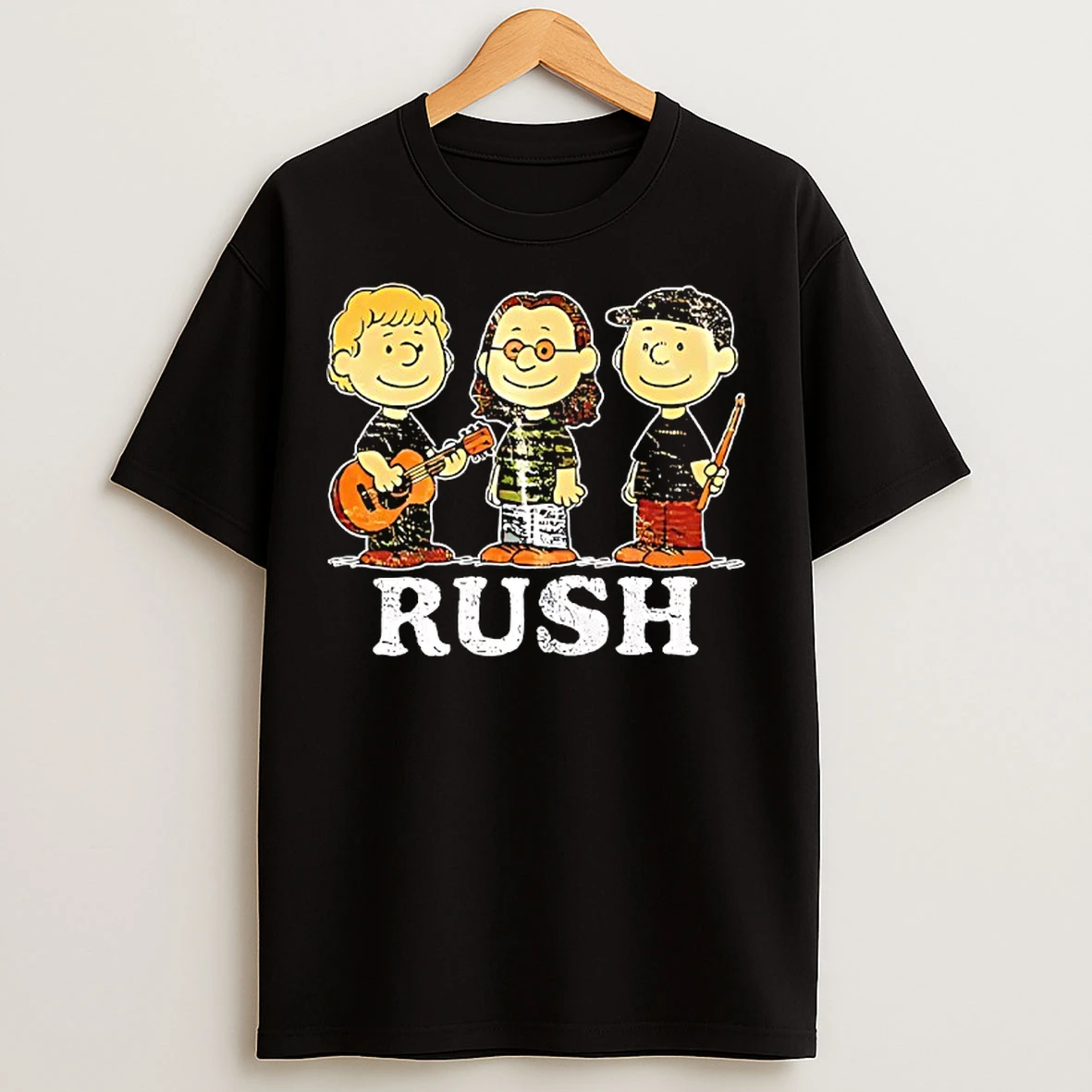 Classic Geddy Lee And Alex Lifeson And Neil Peart Charlie Brown The Peanuts X Rush T Shirts