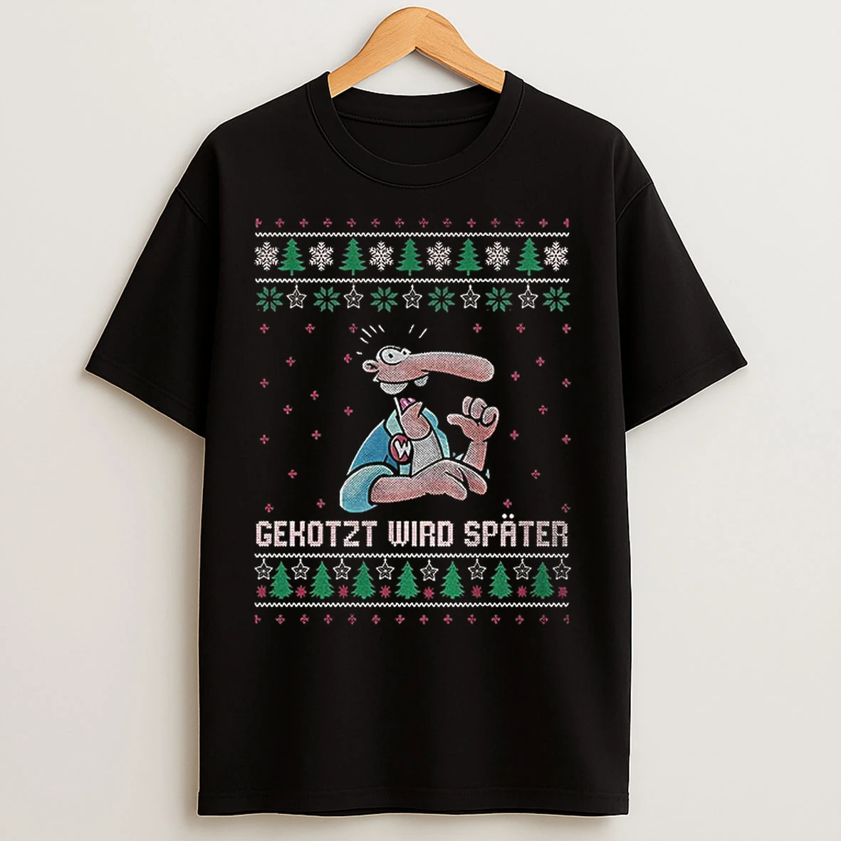 Classic Gekotzt Wird Spater Christmas Ugly T Shirts