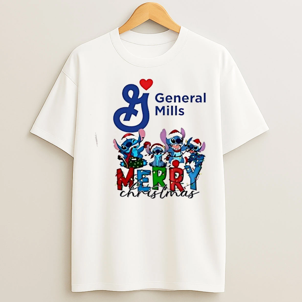 Classic General Mills X Stitch Santa Hat Merry Christmas T Shirts