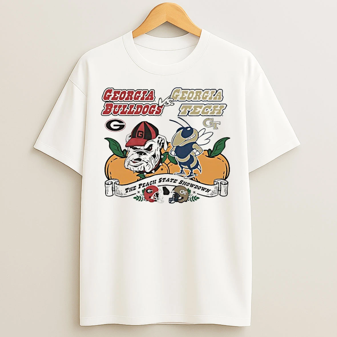 Classic Georgia Bulldogs Vs Georgia Tech Yellow Jackets The Peach State Showdown T Shirts