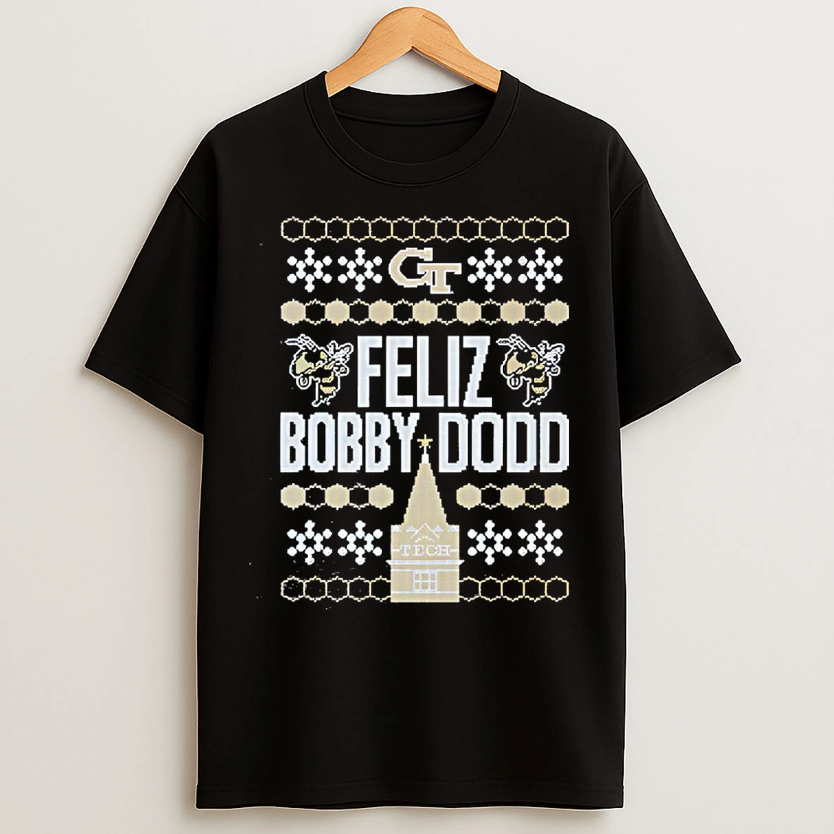 Classic Georgia Tech Feliz Bobby Dodd Ugly Christmas T Shirts