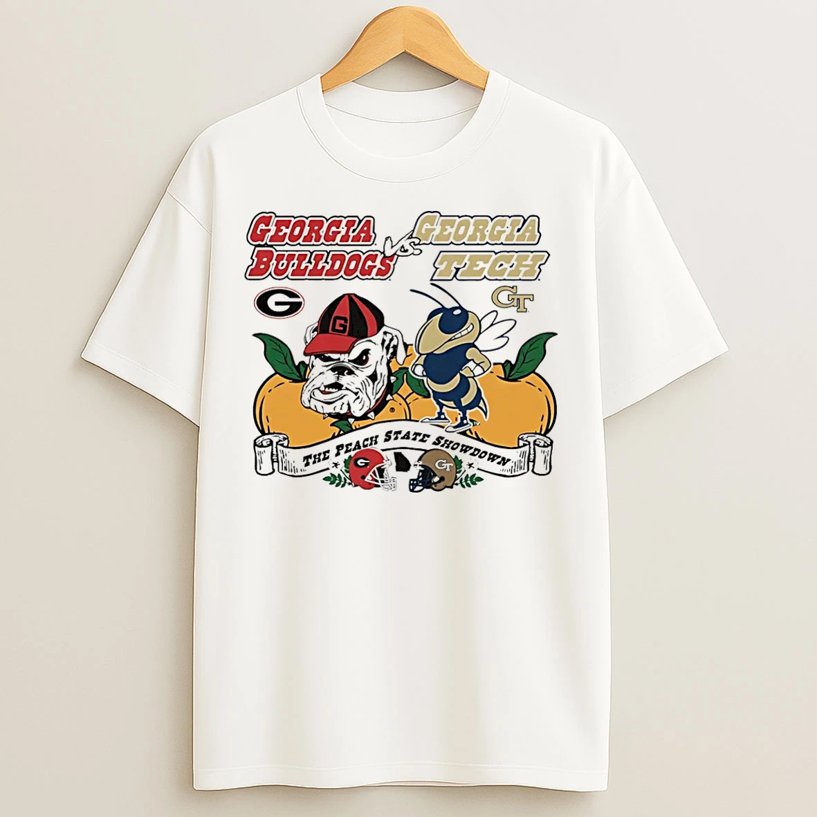 Classic Georgia Tech Yellow Jackets Vs Georgia Bulldogs The Peach State Showdown T Shirts