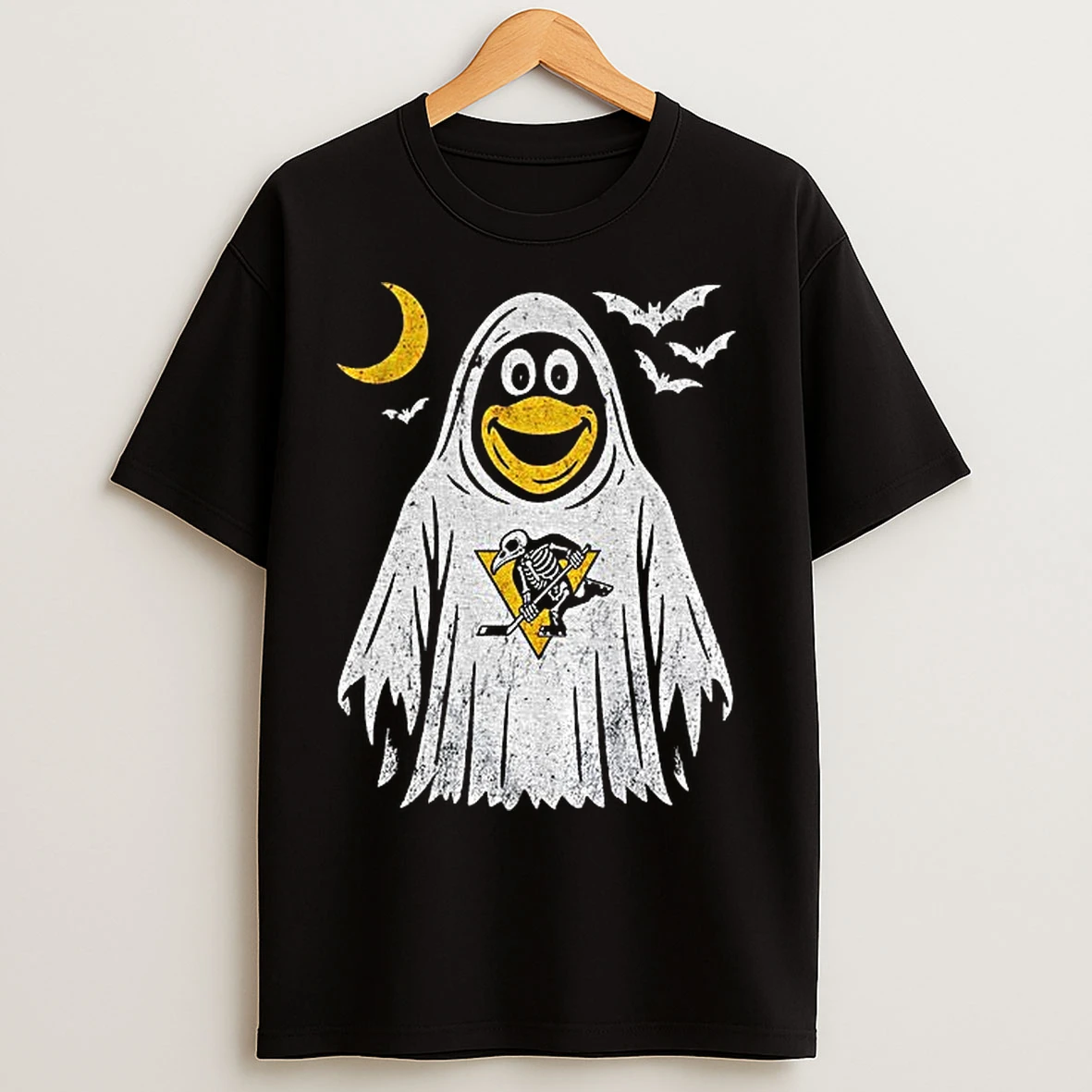 Classic Ghost Skeleton Pittsburgh Penguin Hockey Nhl Halloween T Shirts