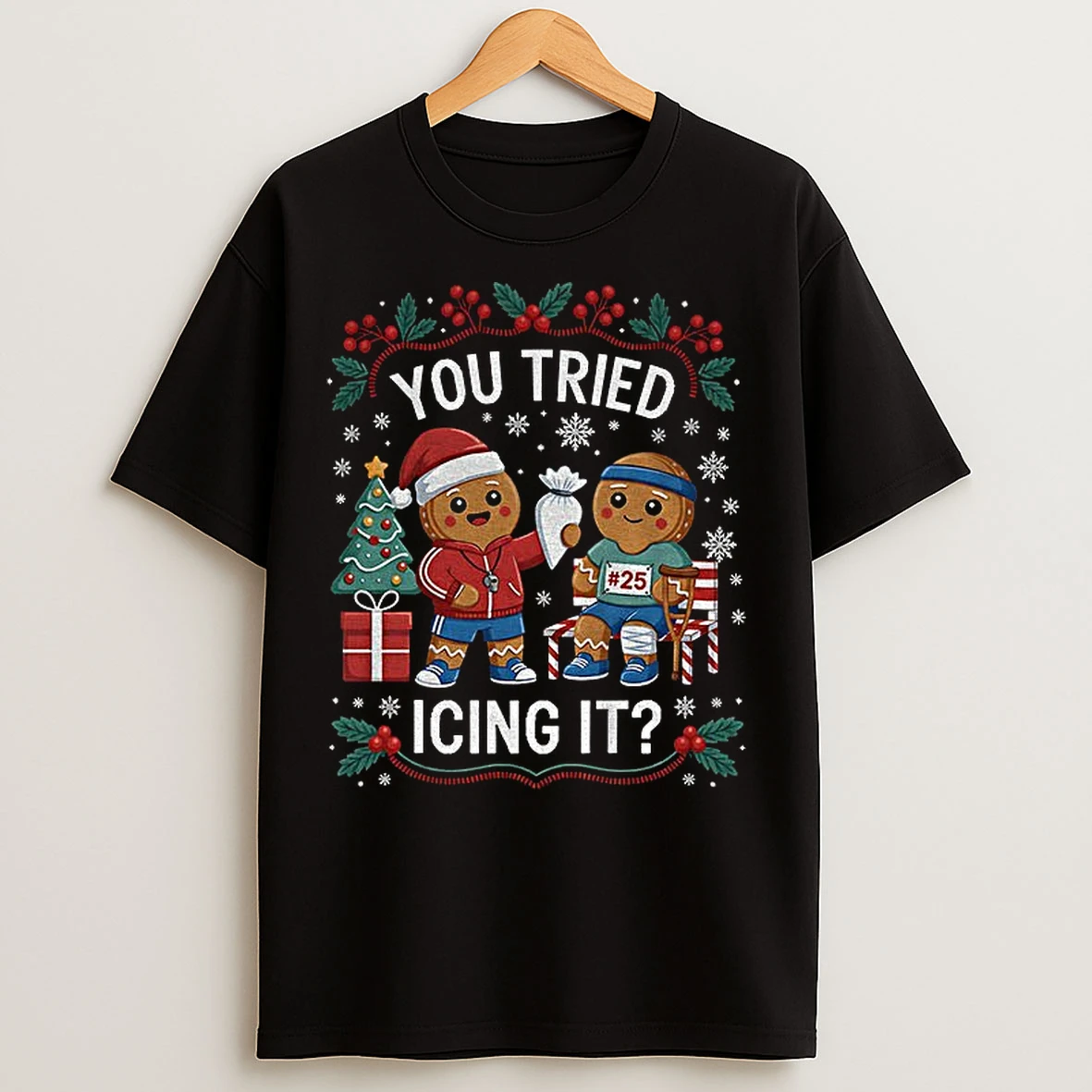 Classic Gingerbread Man You Tried Icing It Merry Christmas T Shirts