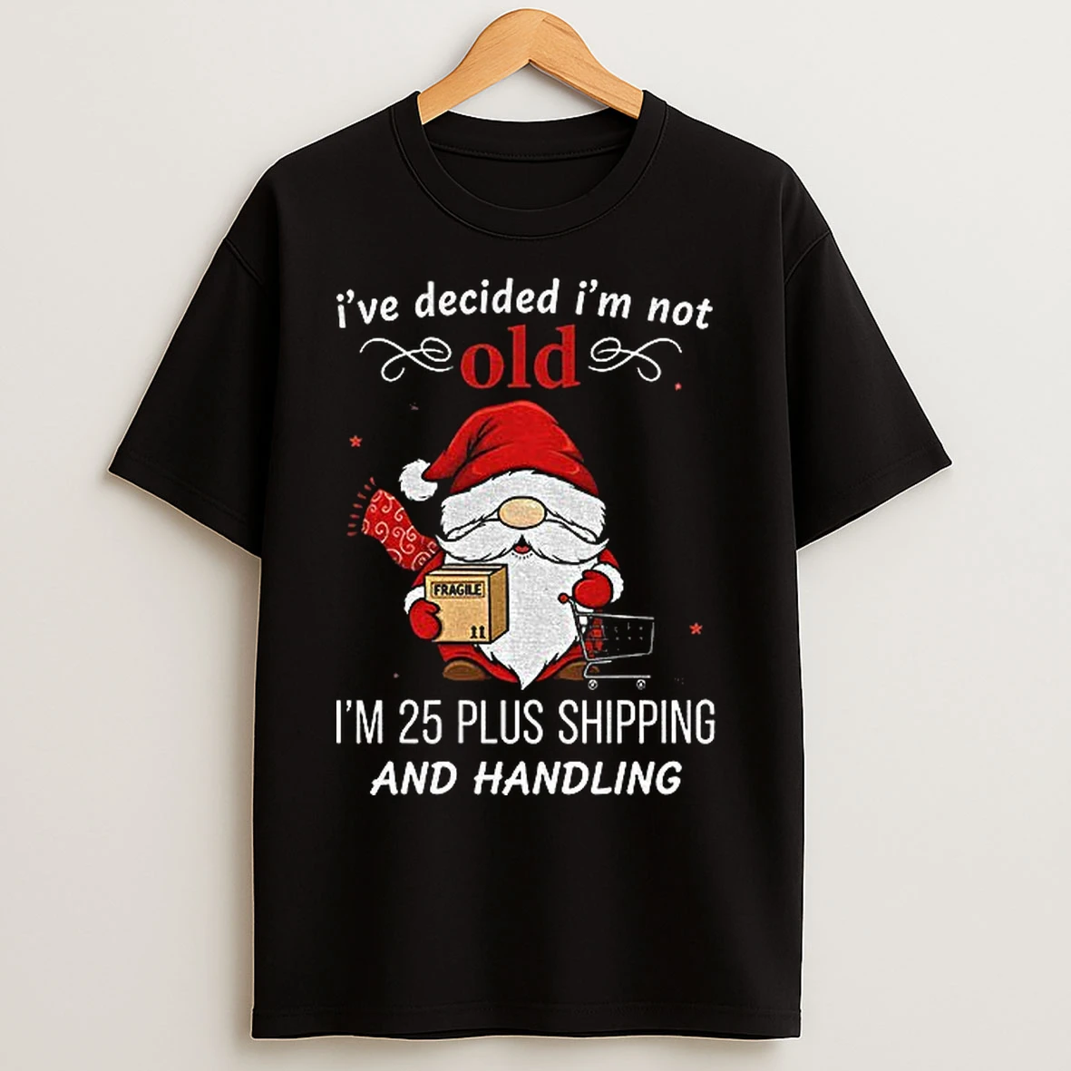 Classic Gnome Santa Claus Ive Decided Im Not Old Im 25 Plus Shipping And Handling Merry Christmas T Shirts