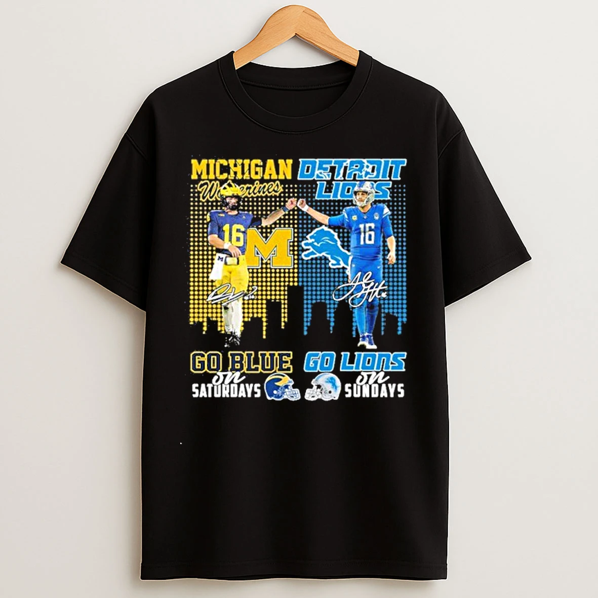 Classic Go Blue Davis Warren On Saturdays And Go Lions Goff On Sundays T Shirts