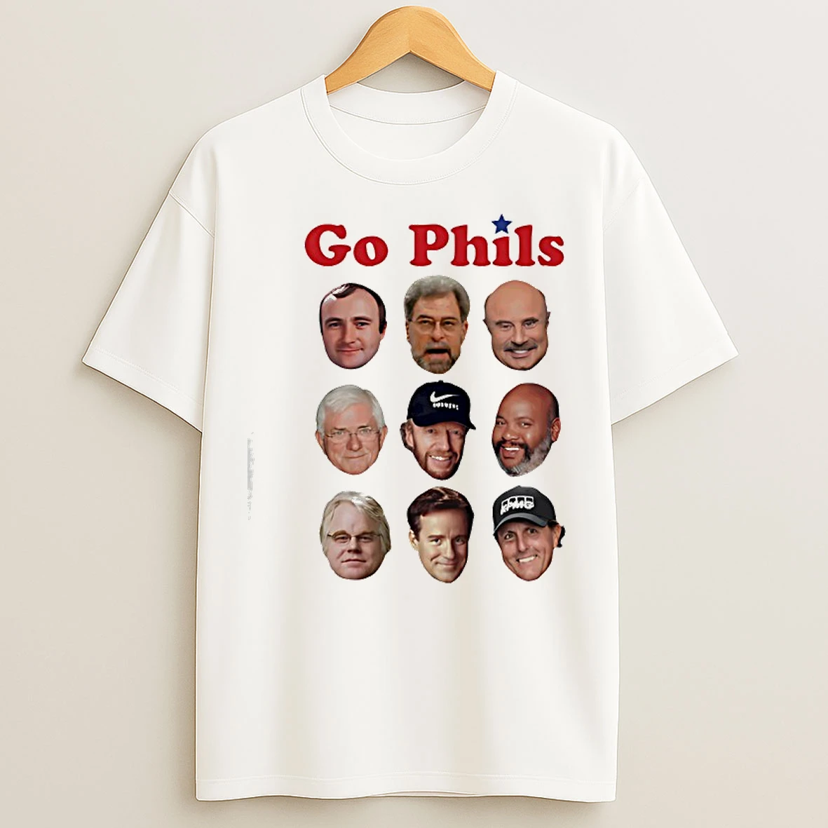 Classic Go Phils And Phillips Big Heads Coach History T Shirts