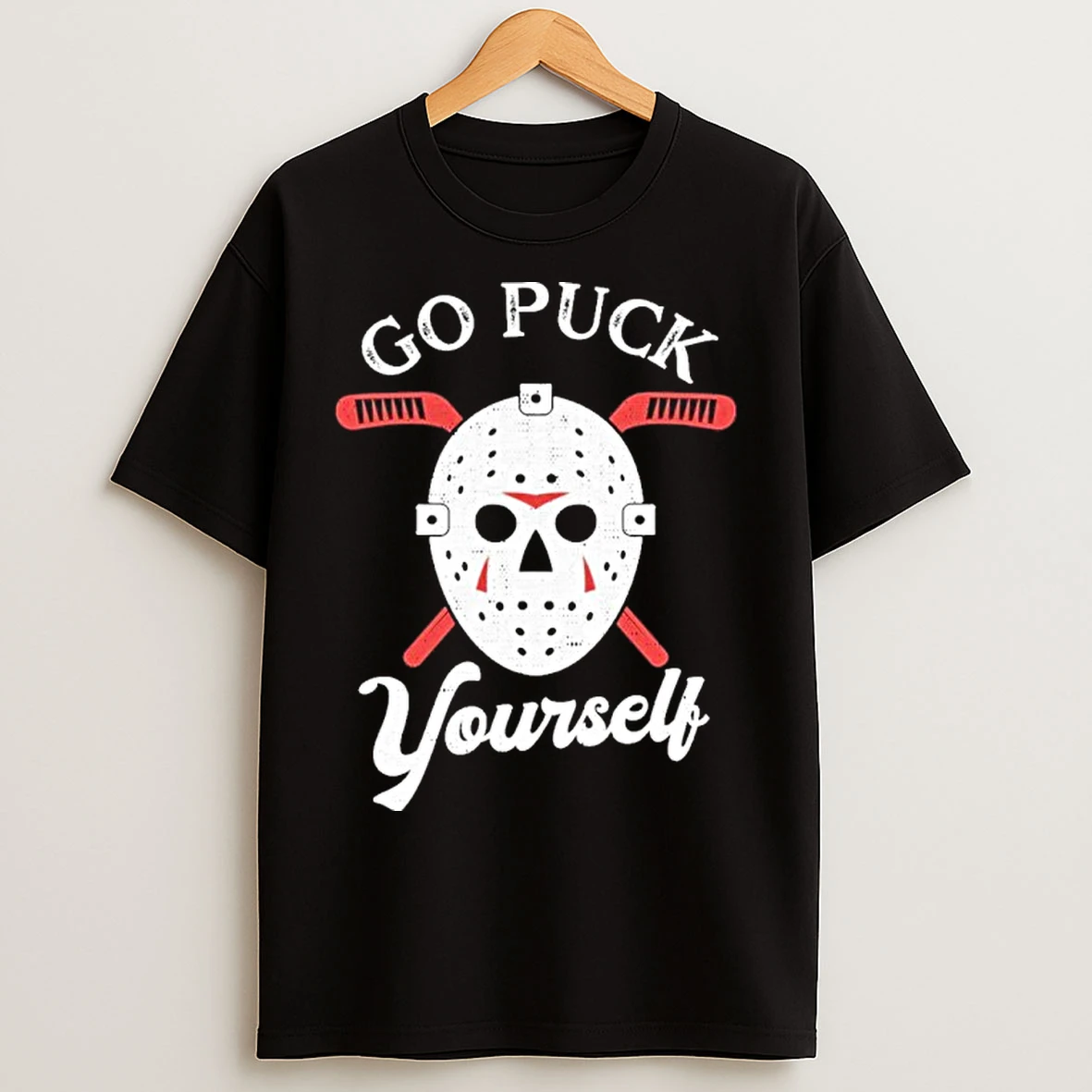 Classic Go Puck Yourself Hockey T Shirts