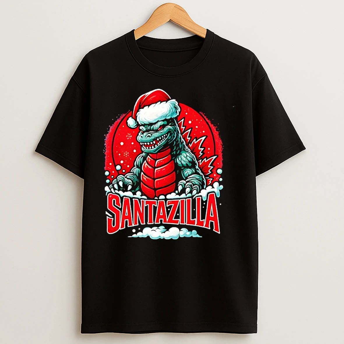 Classic Godzilla Santazilla Christmas Monster T Shirts