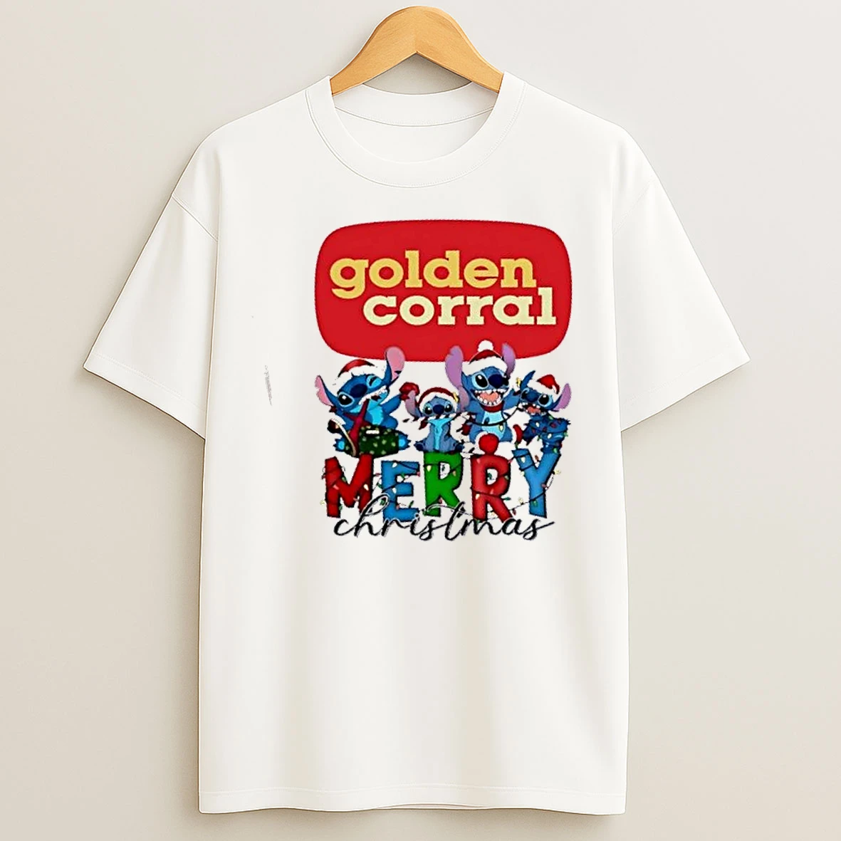 Classic Golden Corral X Stitch Santa Hat Merry Christmas T Shirts