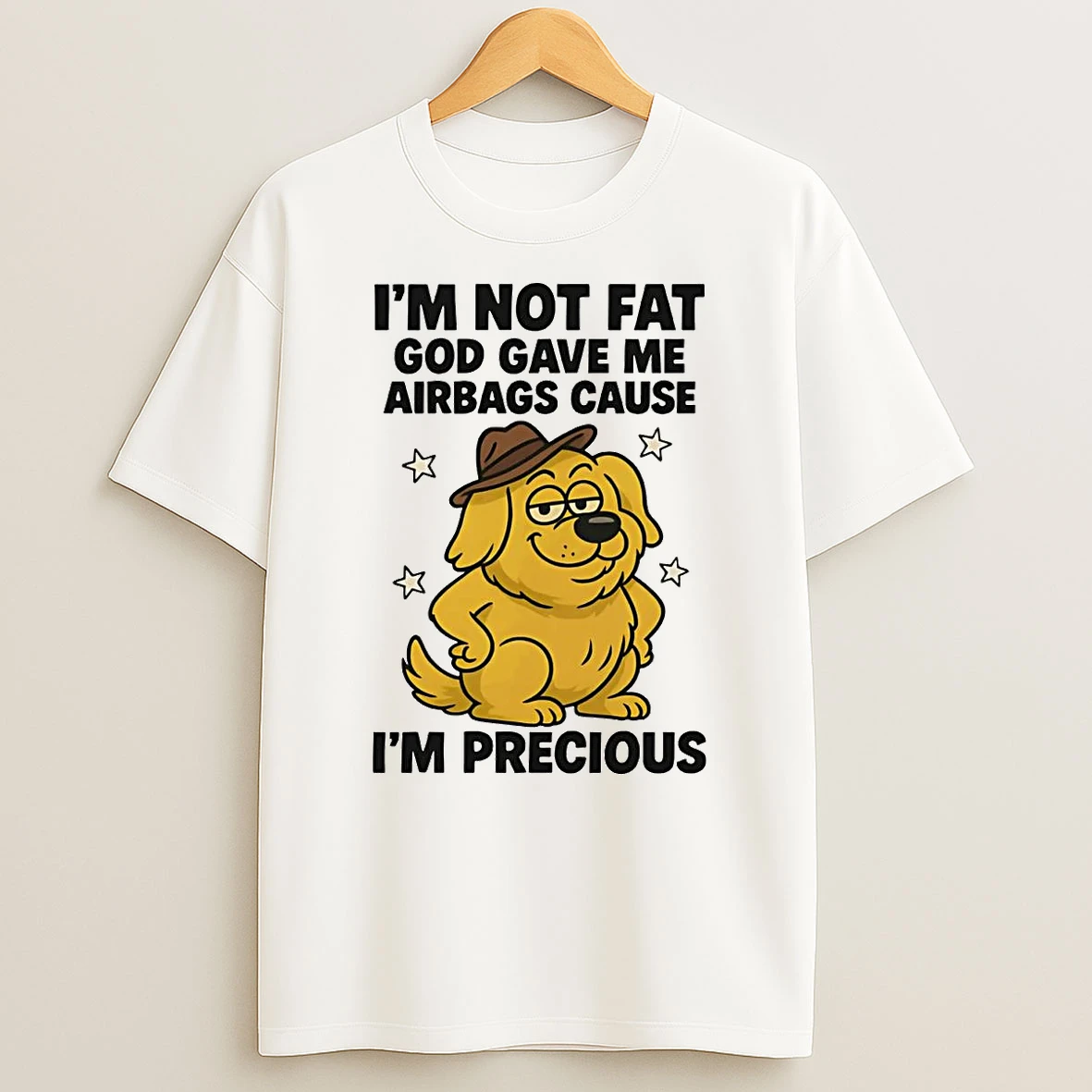 Classic Golden Retriever Im Not Fat God Gave Me Airbags Cause Im Precious T Shirts
